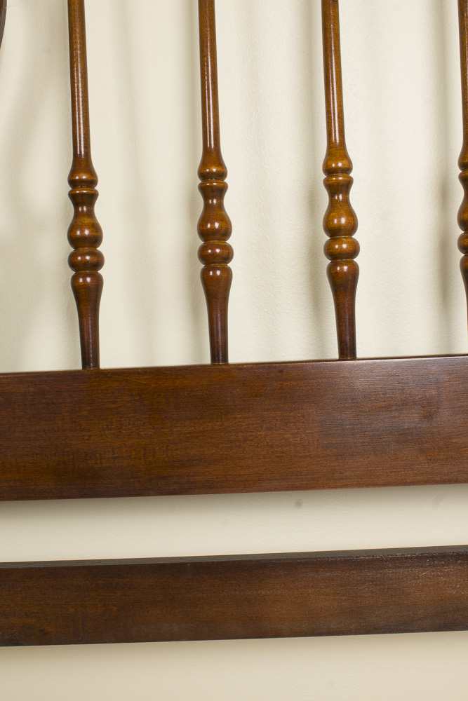 Size Full Dark Stained Traditional Style Wooden Headboard