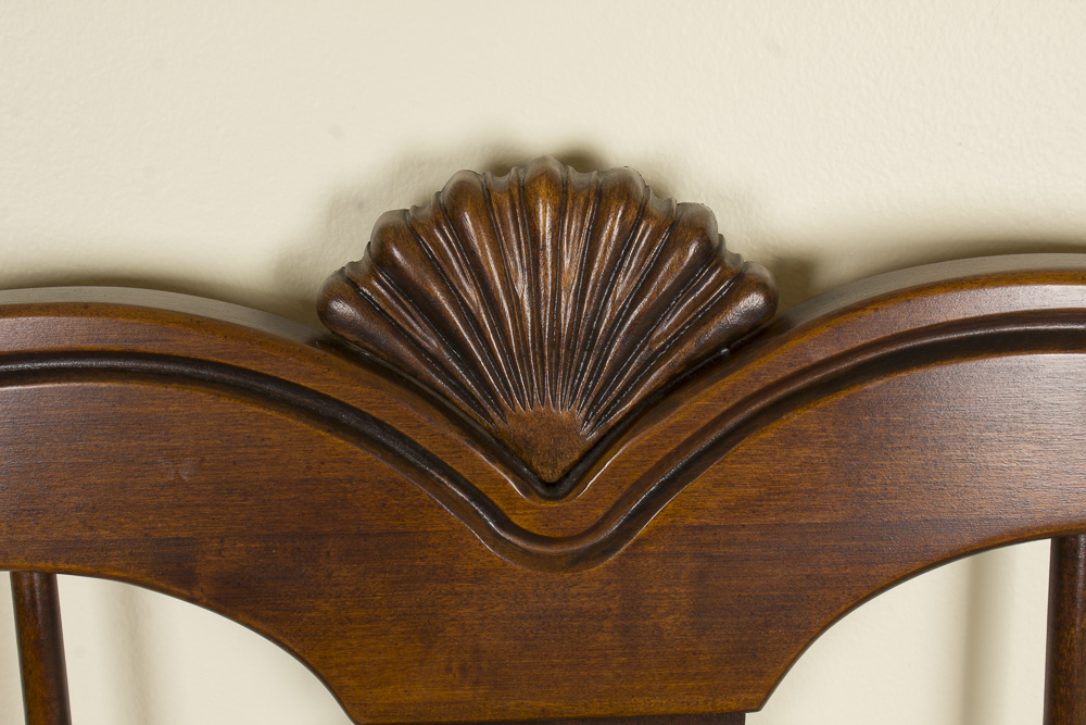 Size Full Dark Stained Traditional Style Wooden Headboard