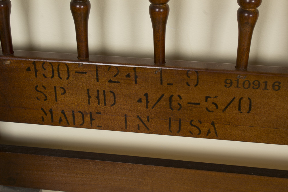 Size Full Dark Stained Traditional Style Wooden Headboard