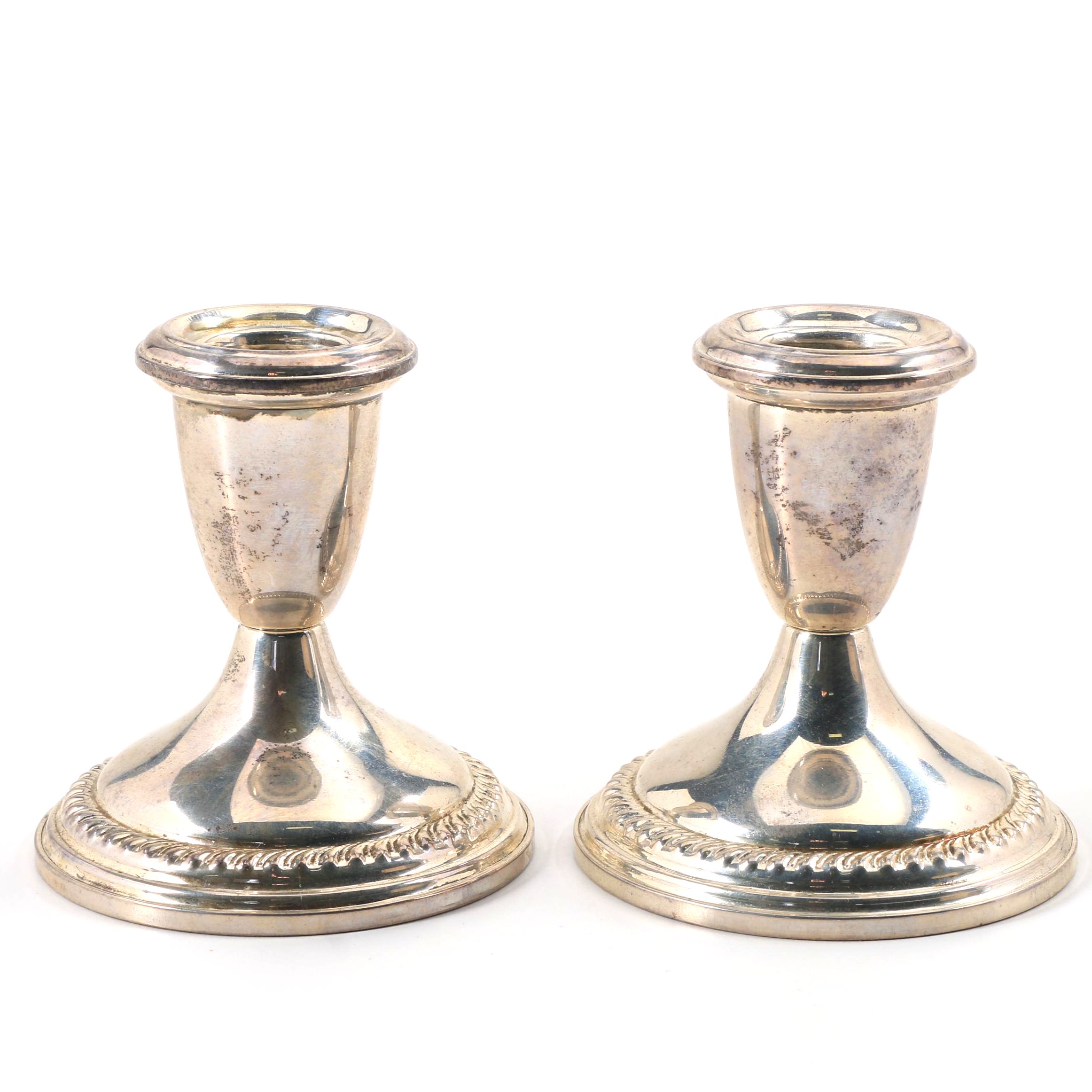 Empire Weighted Sterling Candle Holders
