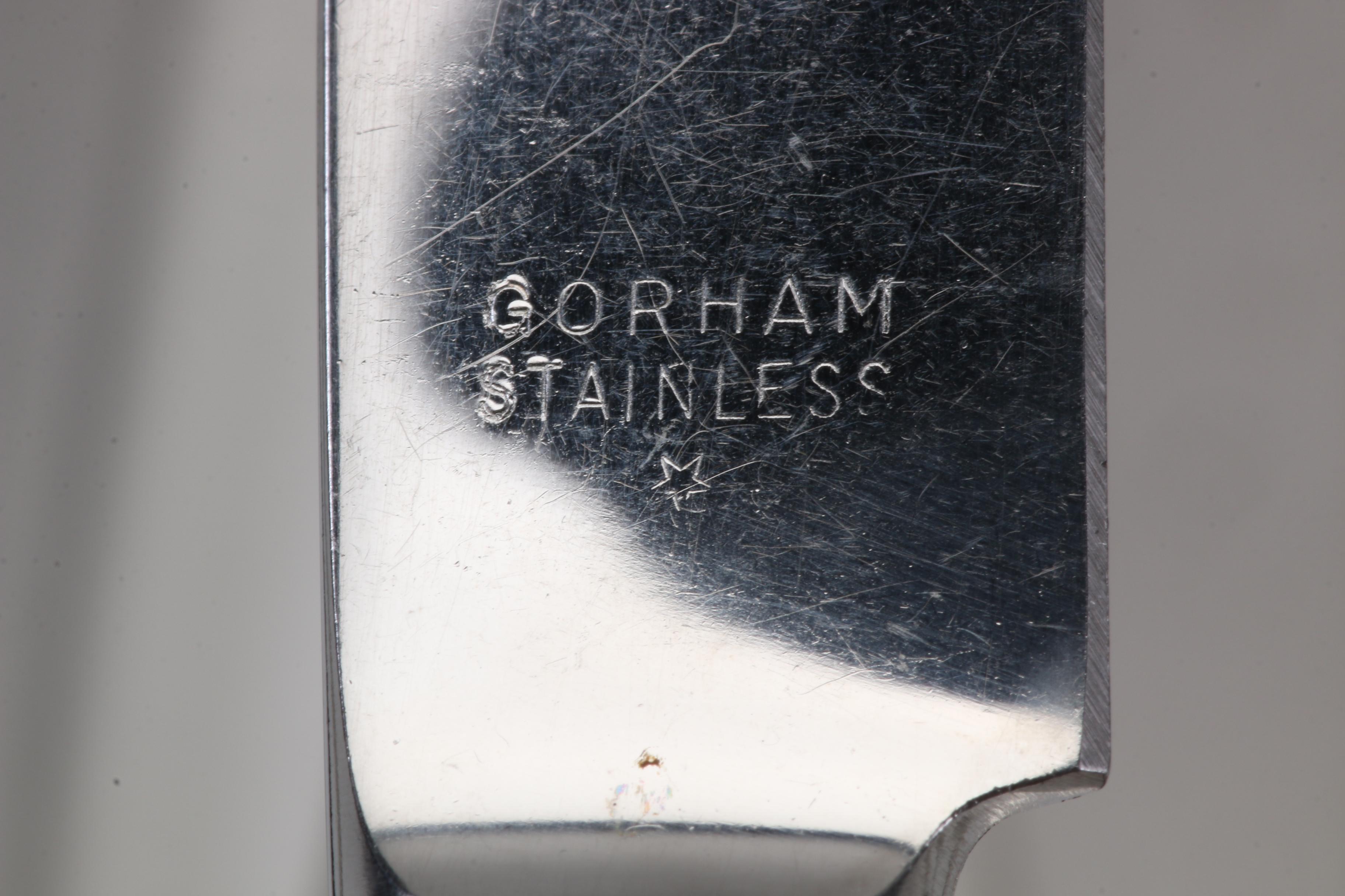 Gorham Monogrammed Sterling Flatware for Six in the "Antique" Pattern