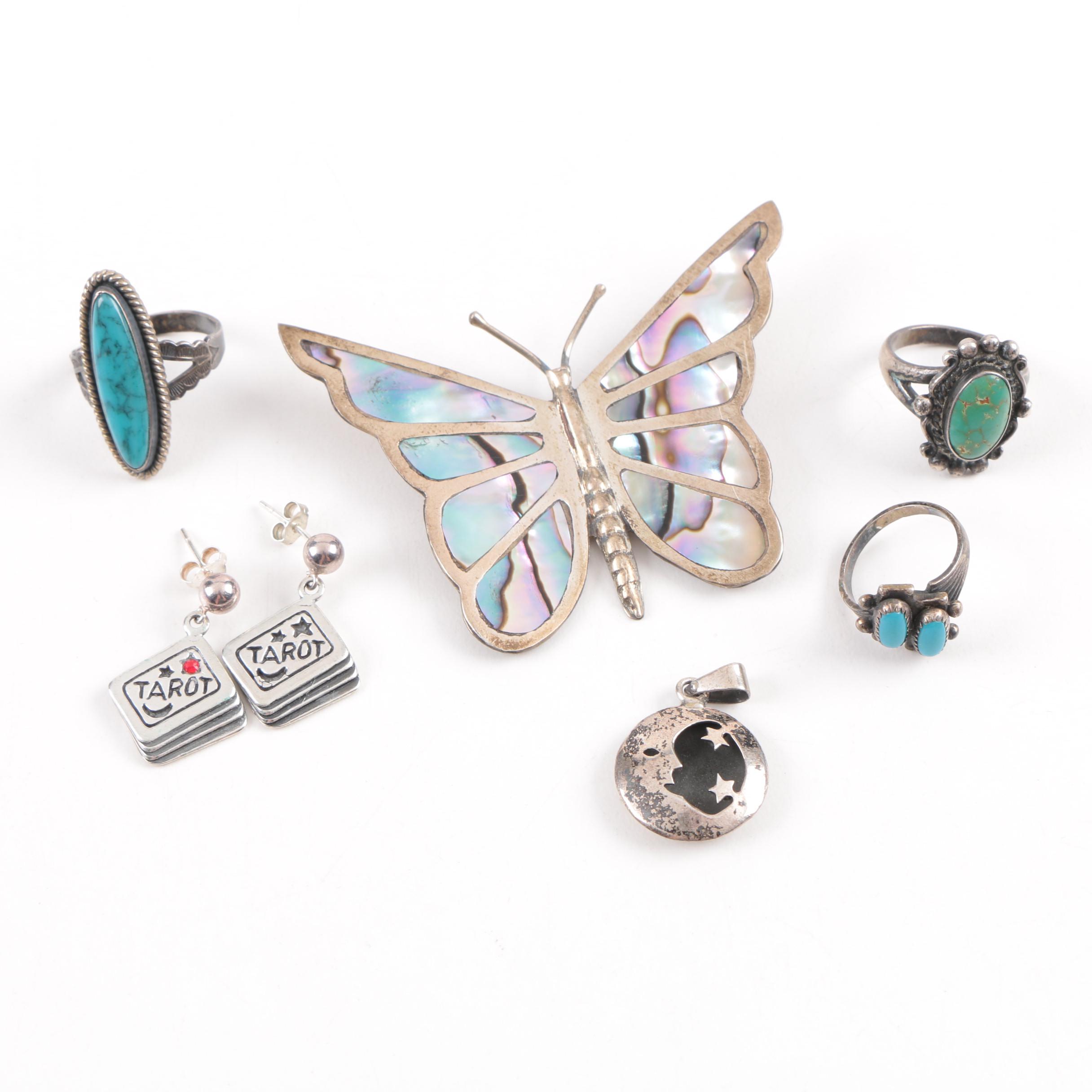 Sterling Silver Jewelry Including Taxco