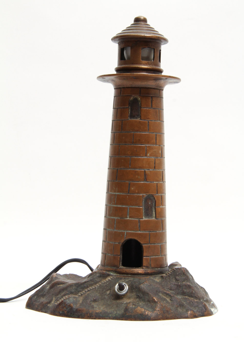 Vintage Bronze Lighthouse Lamp