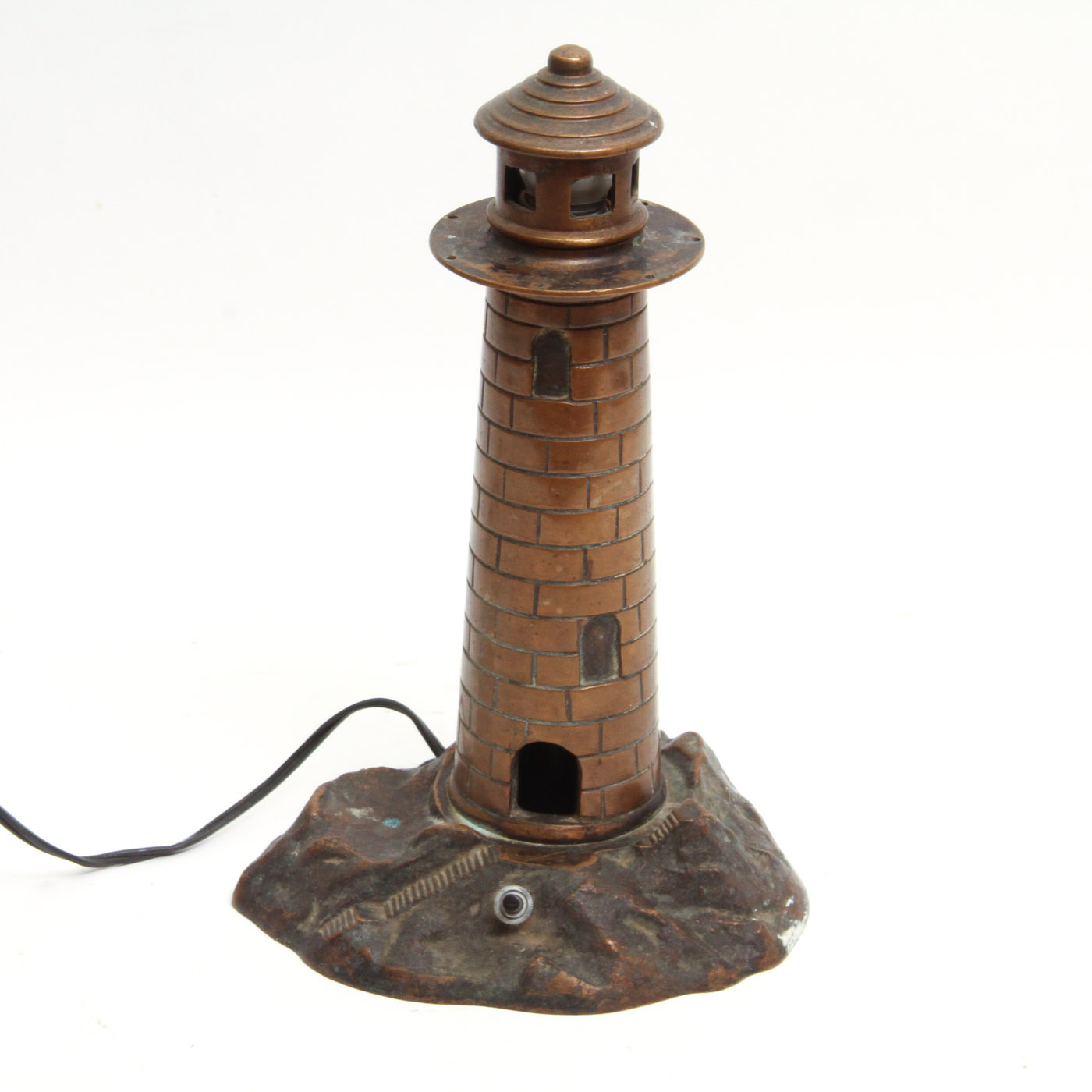 Vintage Bronze Lighthouse Lamp