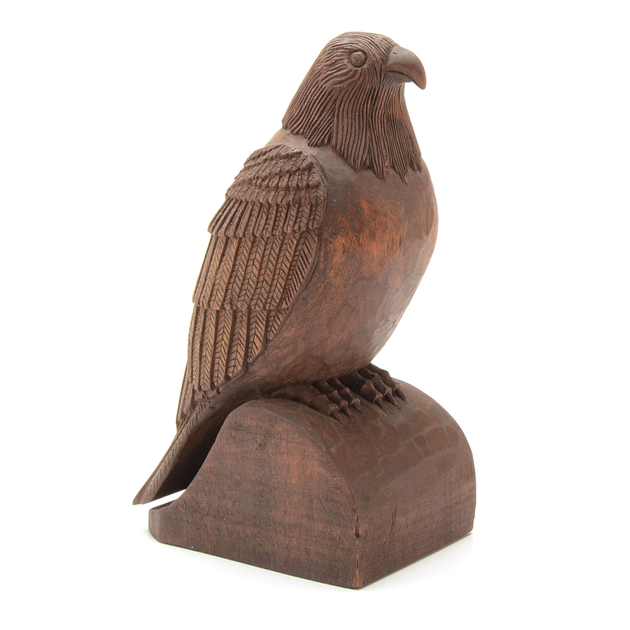 George Berry Carved Wood Sculpture of a Hawk
