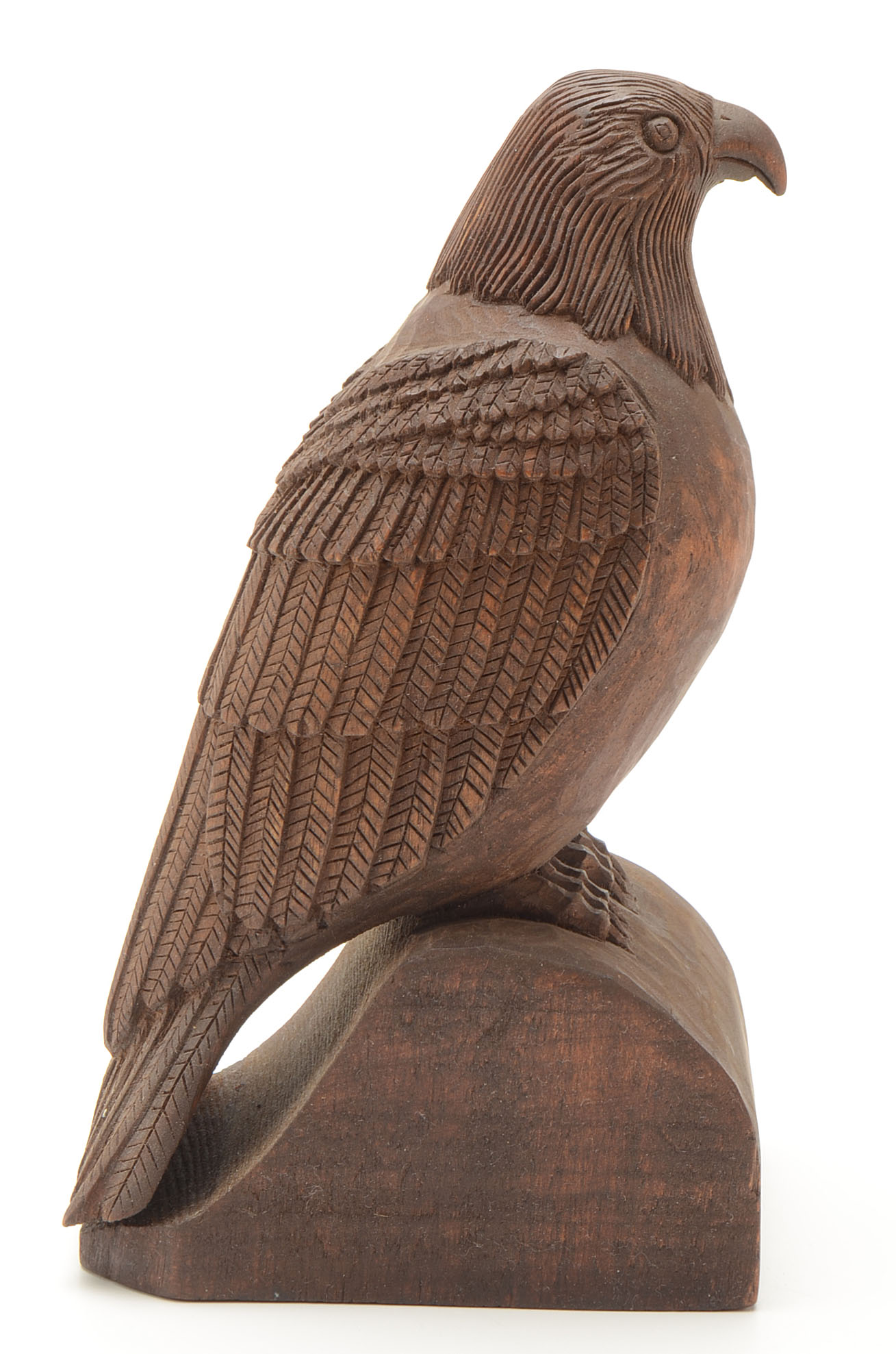 George Berry Carved Wood Sculpture of a Hawk
