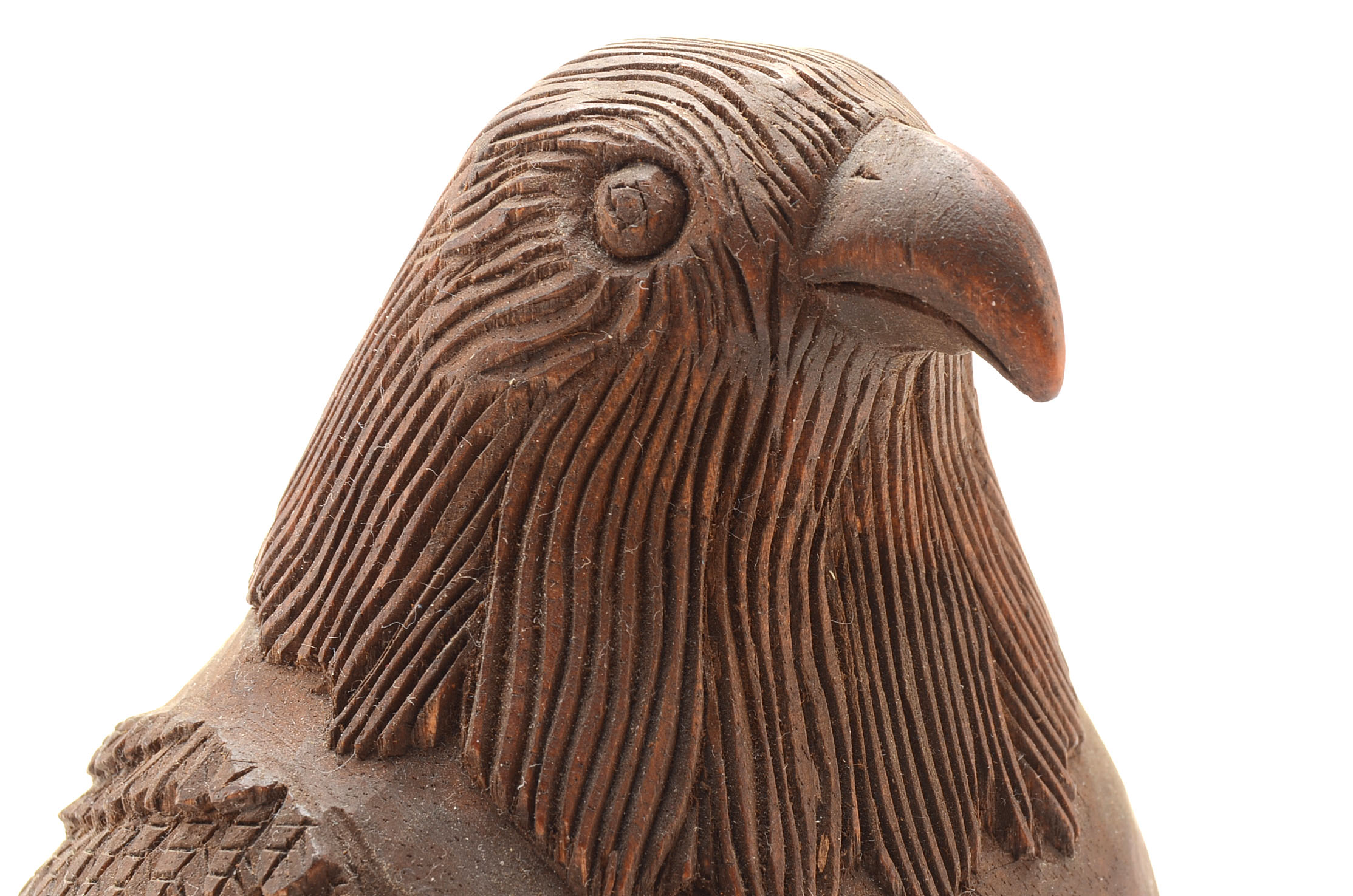 George Berry Carved Wood Sculpture of a Hawk