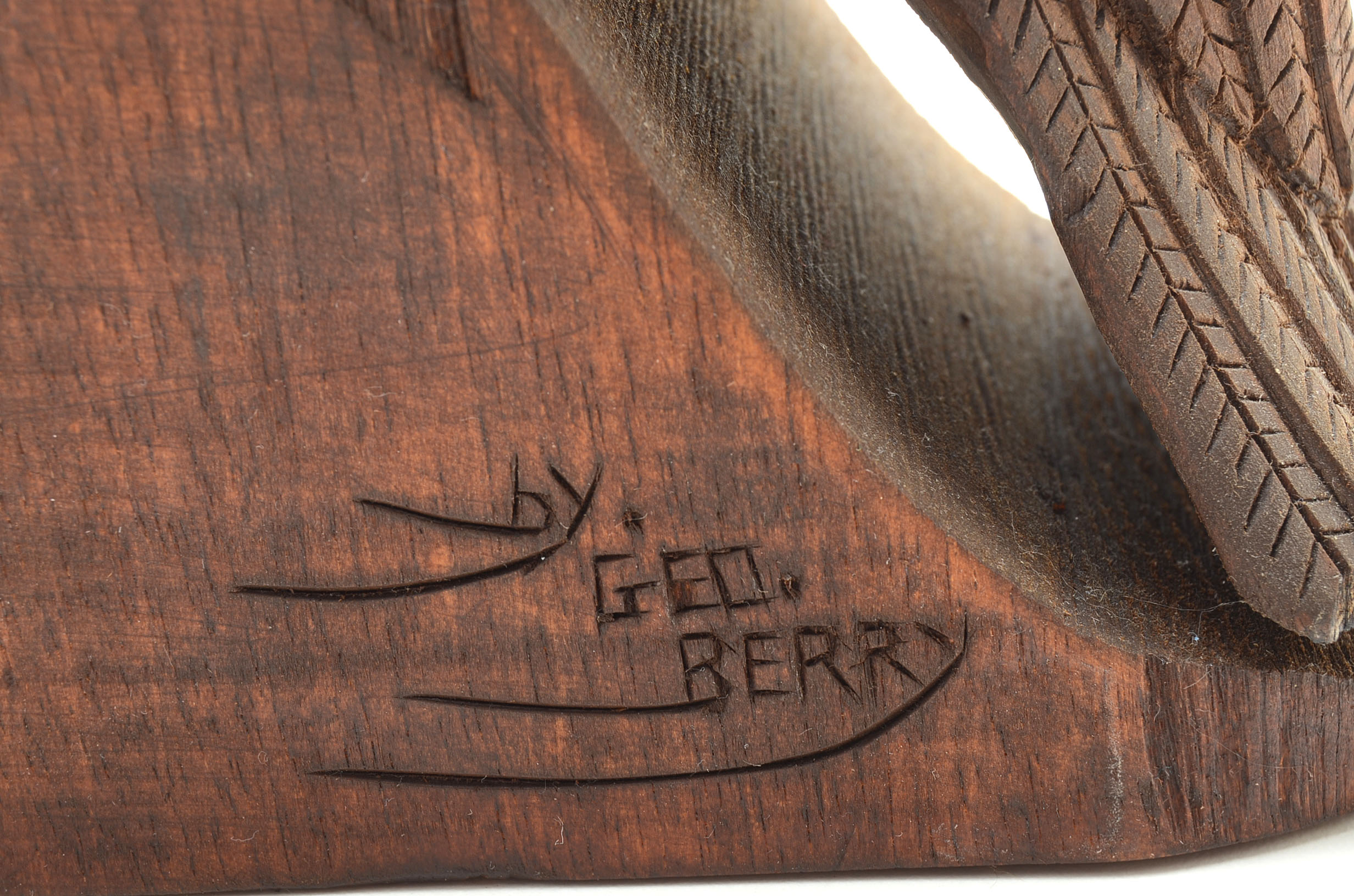 George Berry Carved Wood Sculpture of a Hawk