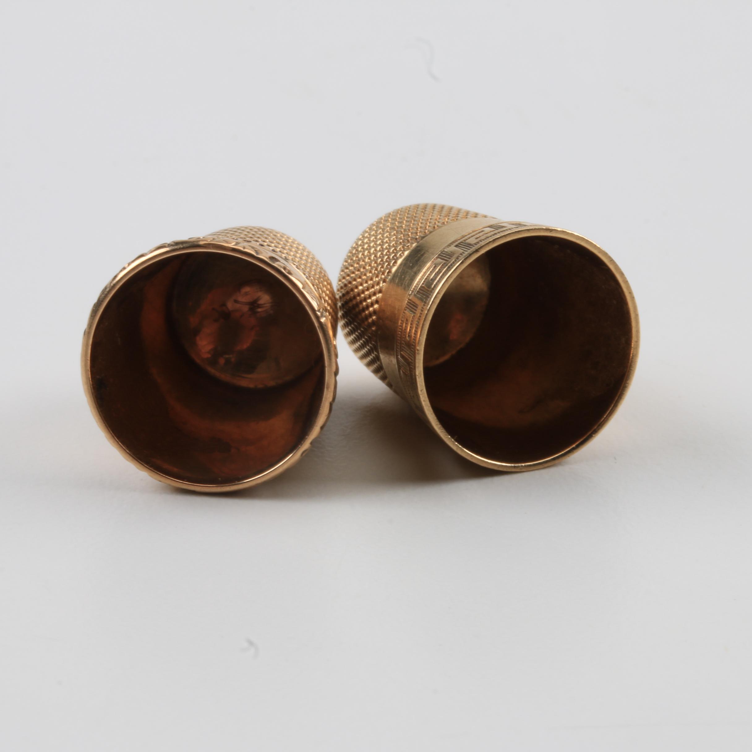 Pair of 14K Yellow Gold Thimbles