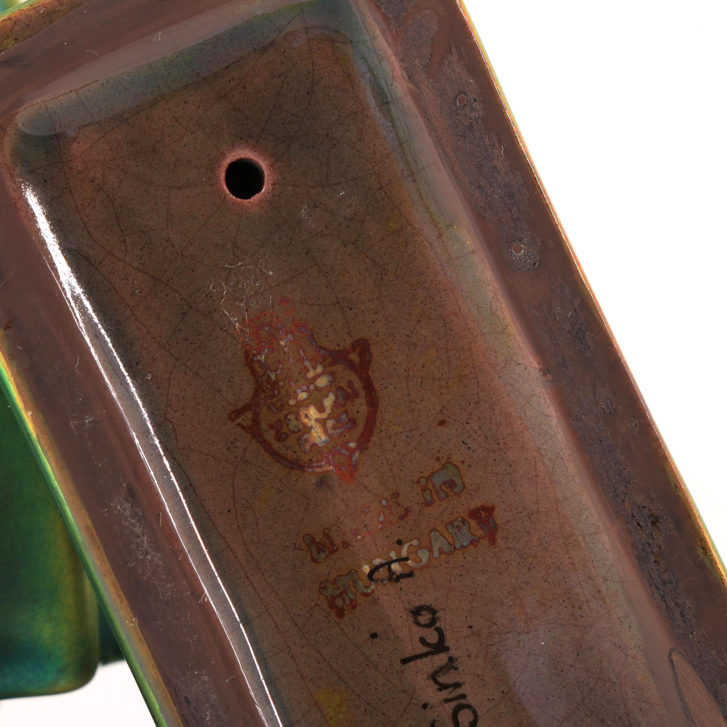 Pair of Zsolnay Ceramic Girl Figurines by Sinkó András