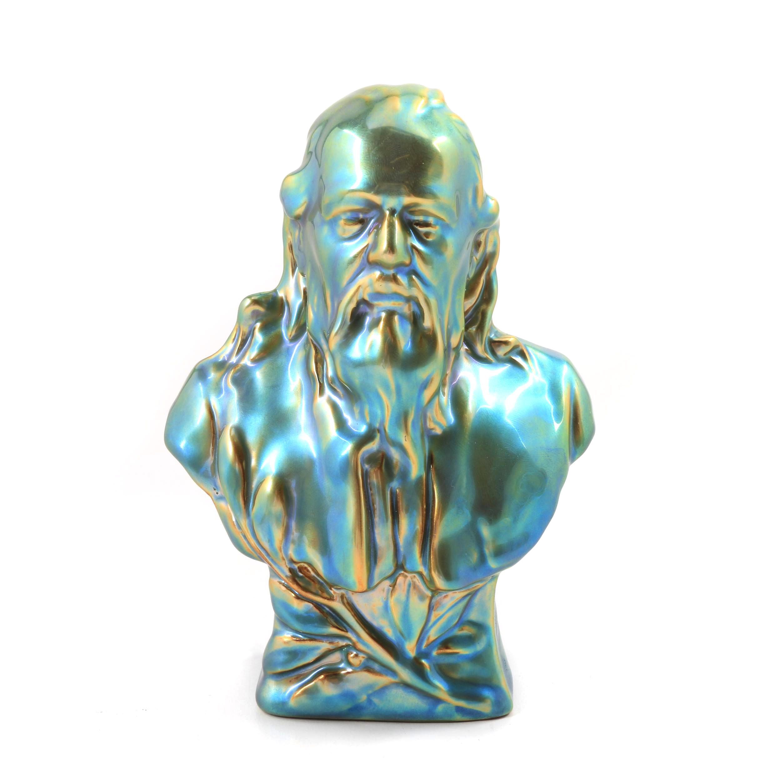 Zsolnay Pottery Ceramic Bust of Vilmos Zsolnay