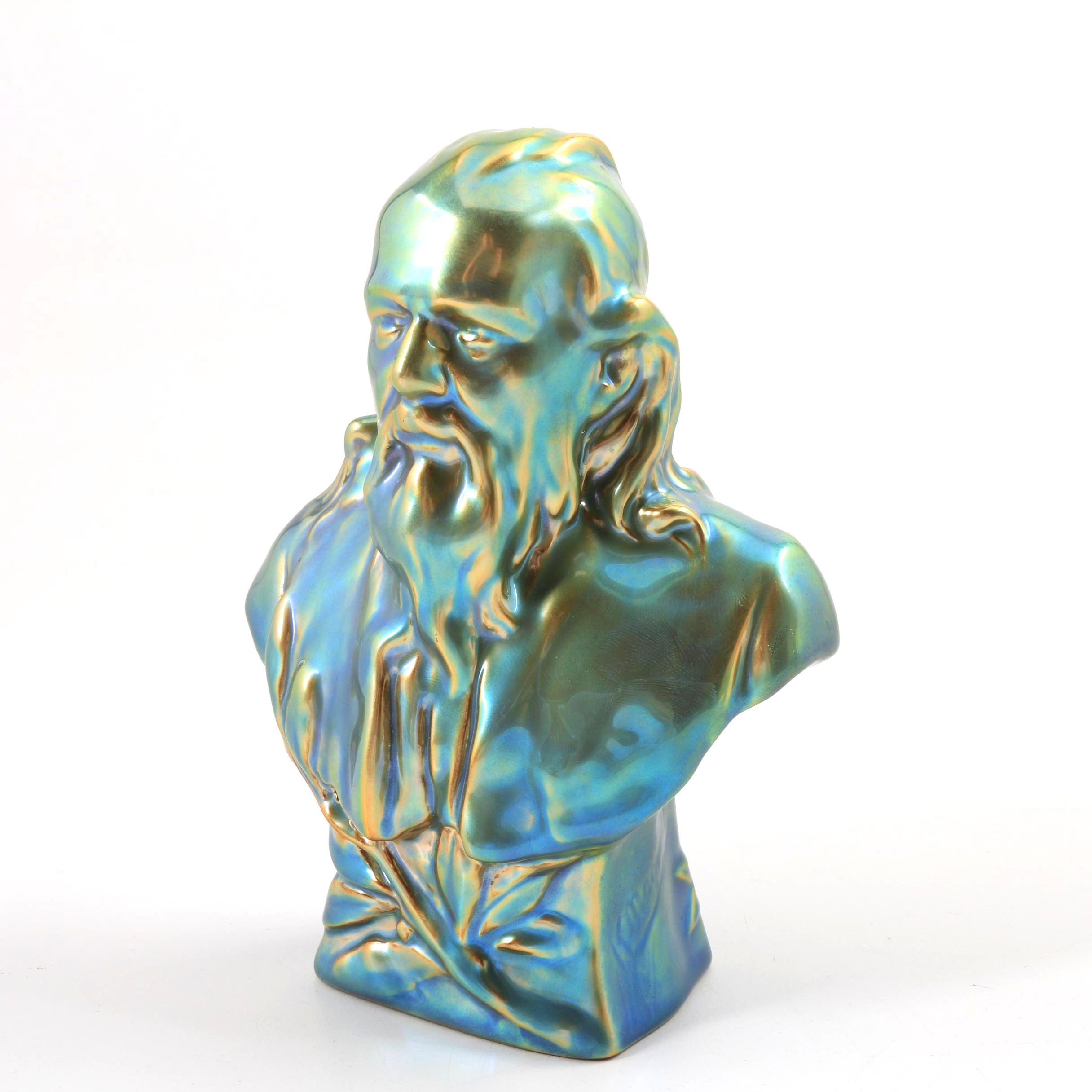 Zsolnay Pottery Ceramic Bust of Vilmos Zsolnay