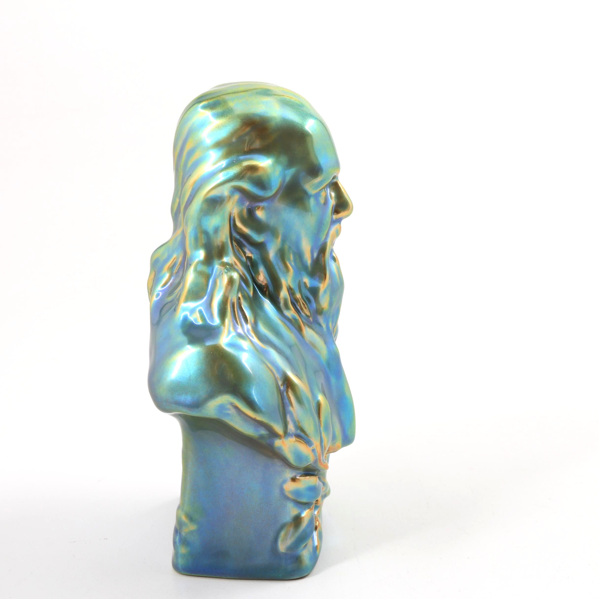 Zsolnay Pottery Ceramic Bust of Vilmos Zsolnay