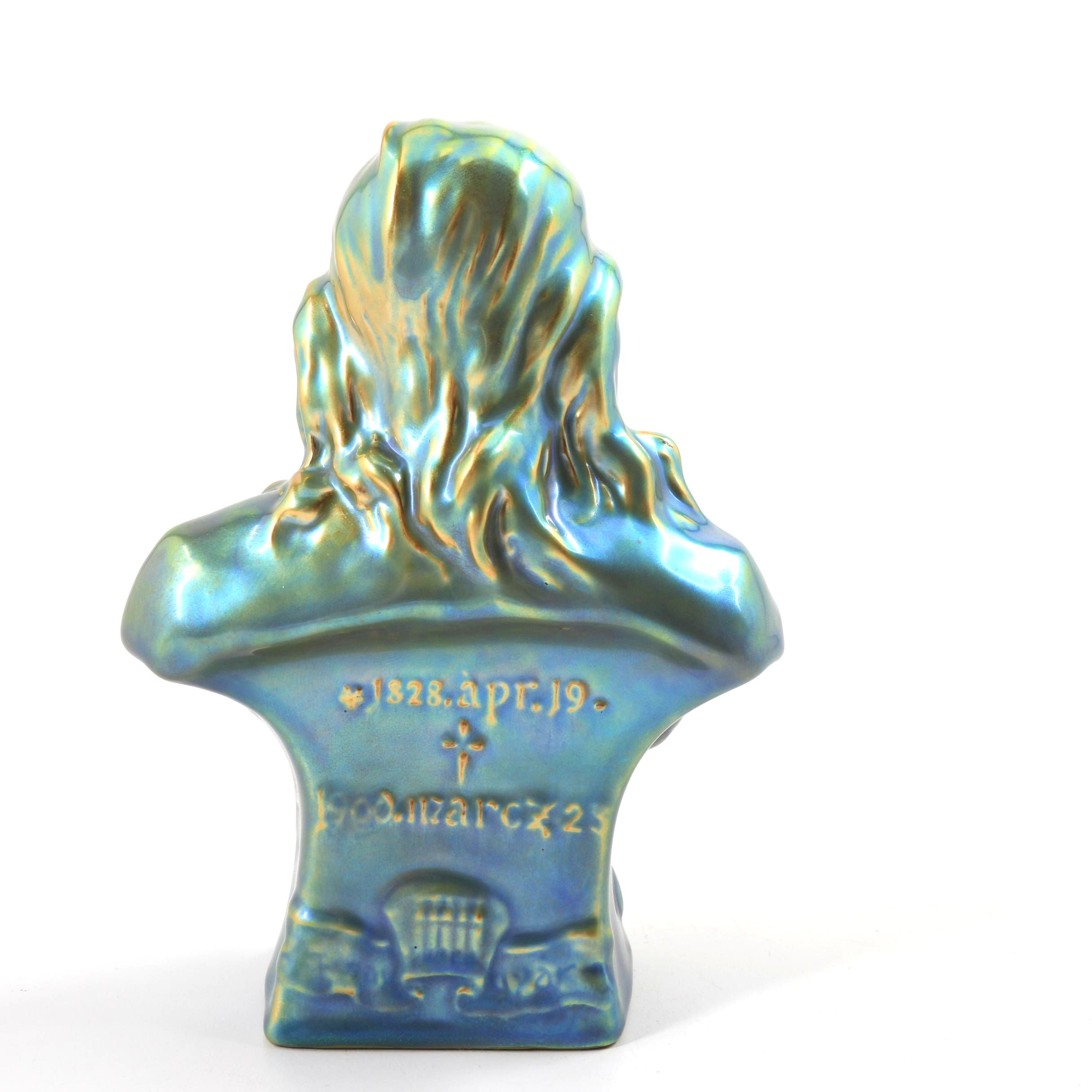 Zsolnay Pottery Ceramic Bust of Vilmos Zsolnay