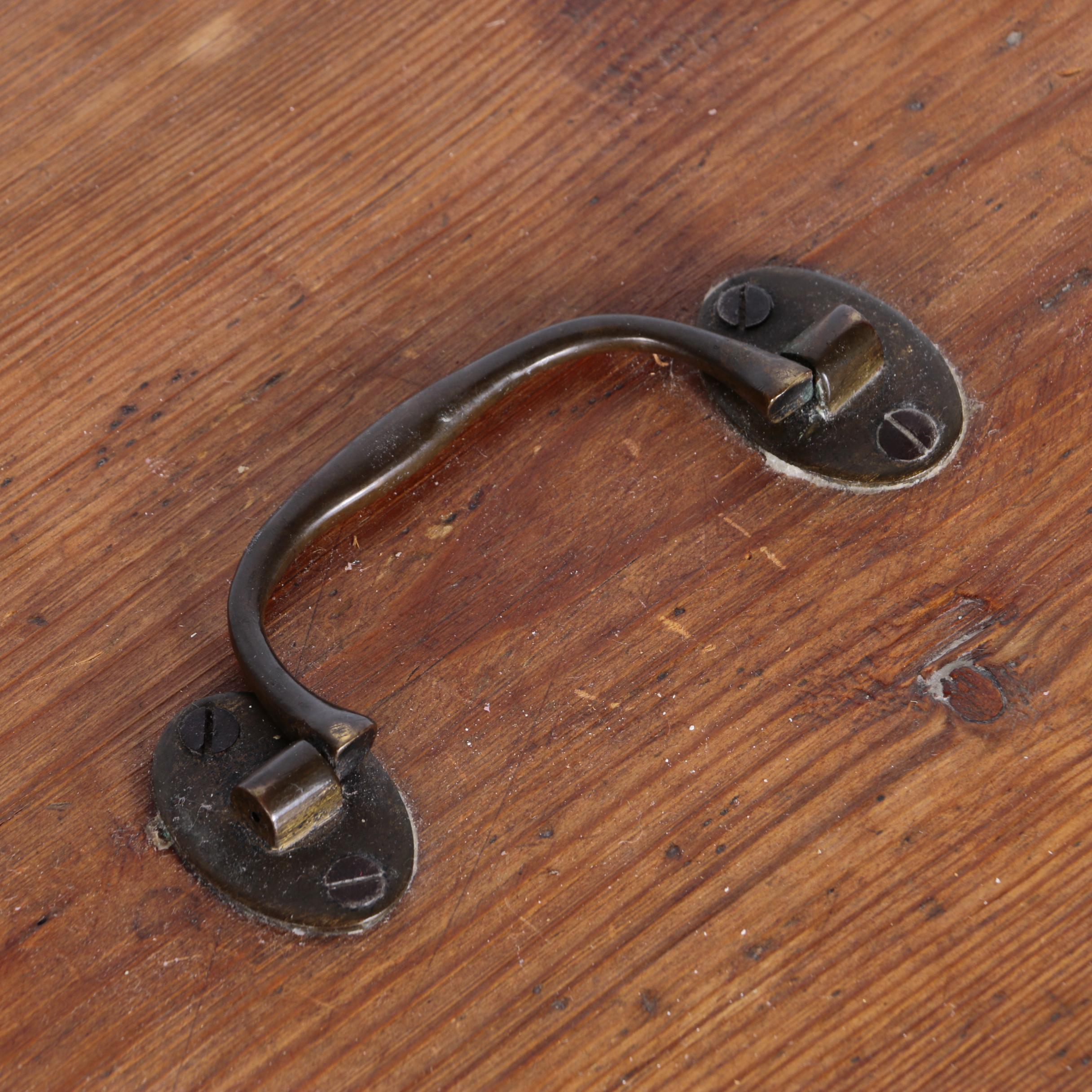 Antique Pine Storage Chest With Hinged Lid