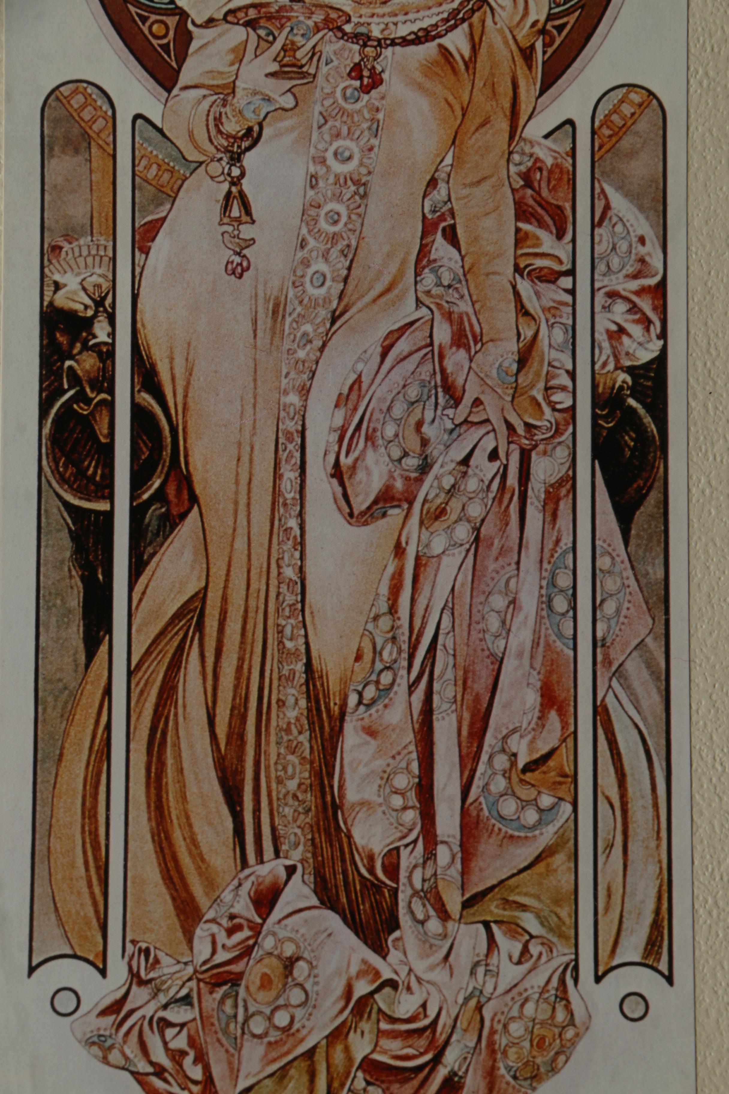 Offset Lithograph Posters After Alphonse Mucha Illustrations