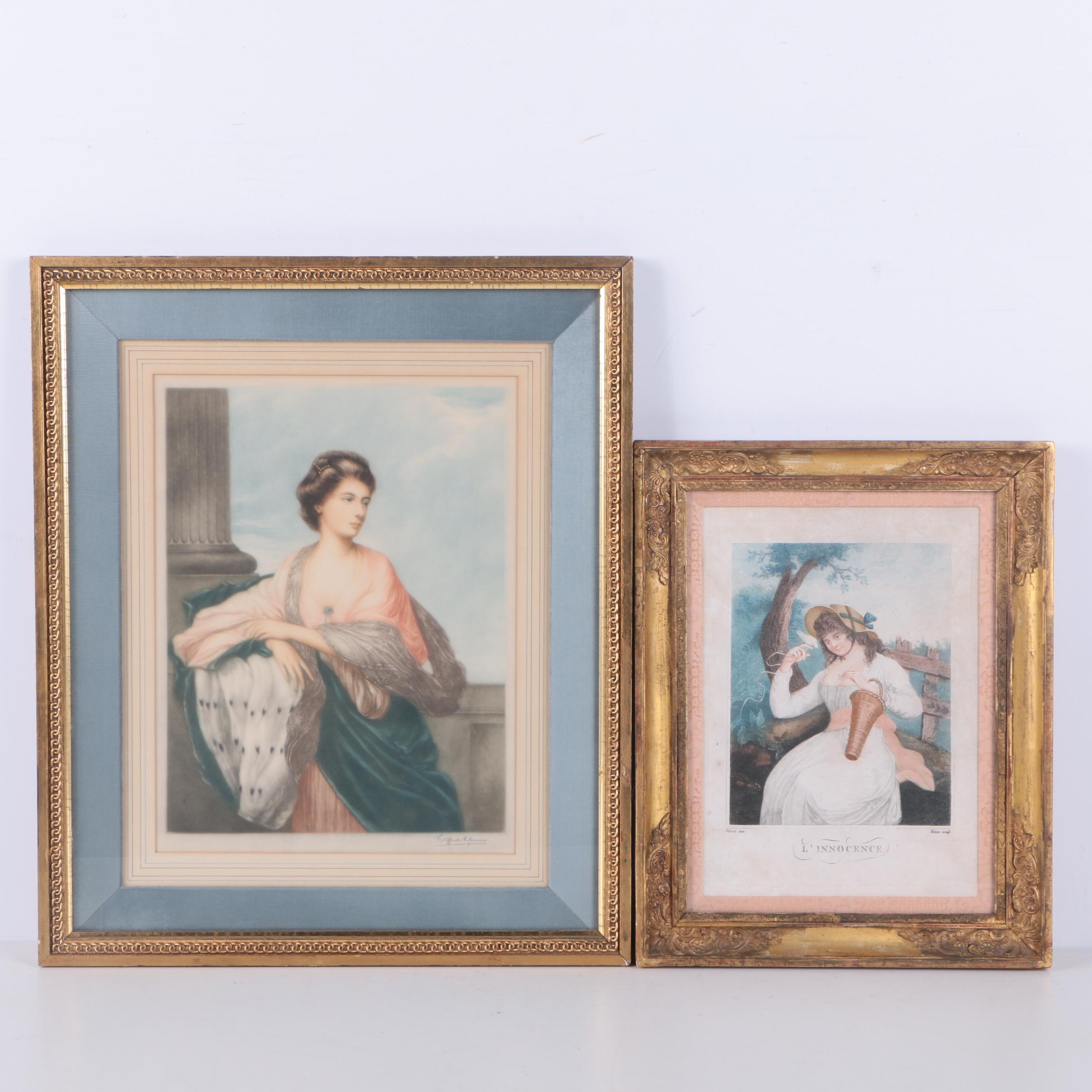 Two Early 20th Century Engravings on Paper Including Clifford R. James