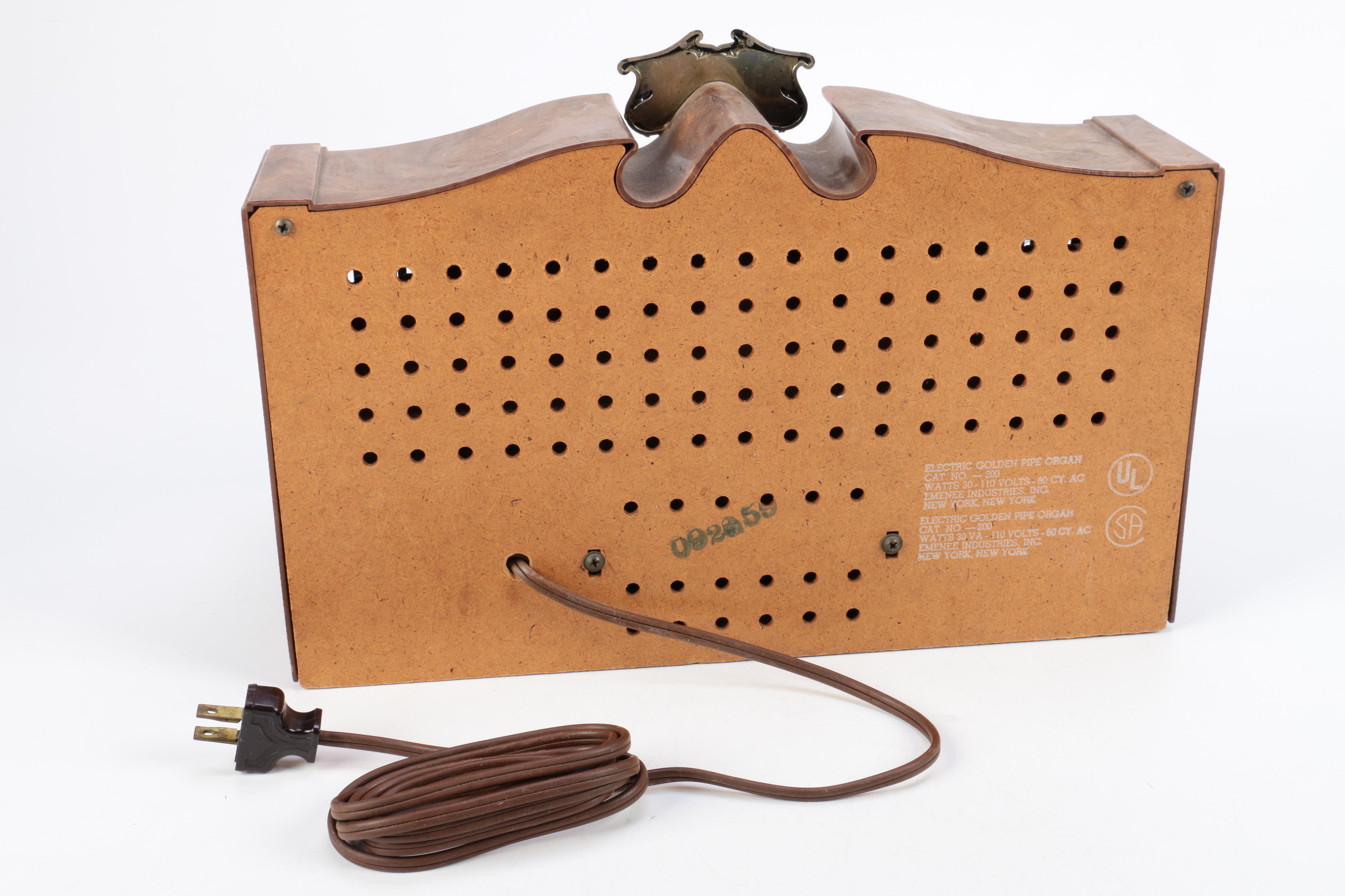 Vintage Emenee Electric Golden Pipe Organ