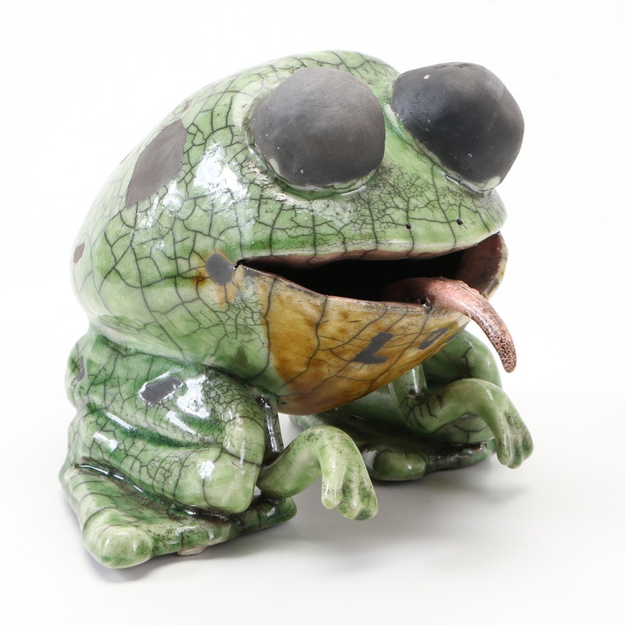 Handbuilt Ceramic Frog Figurine