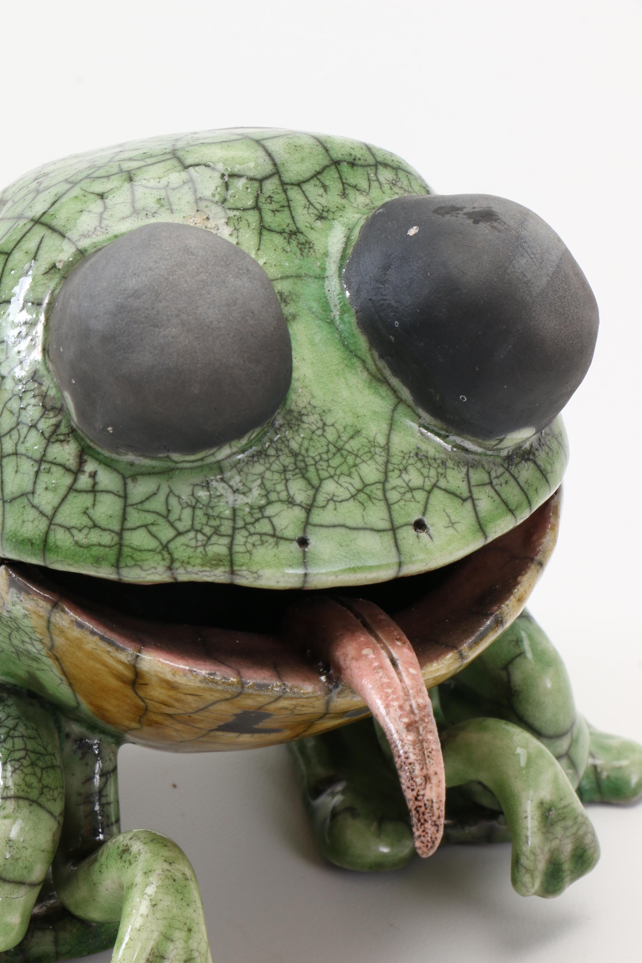 Handbuilt Ceramic Frog Figurine