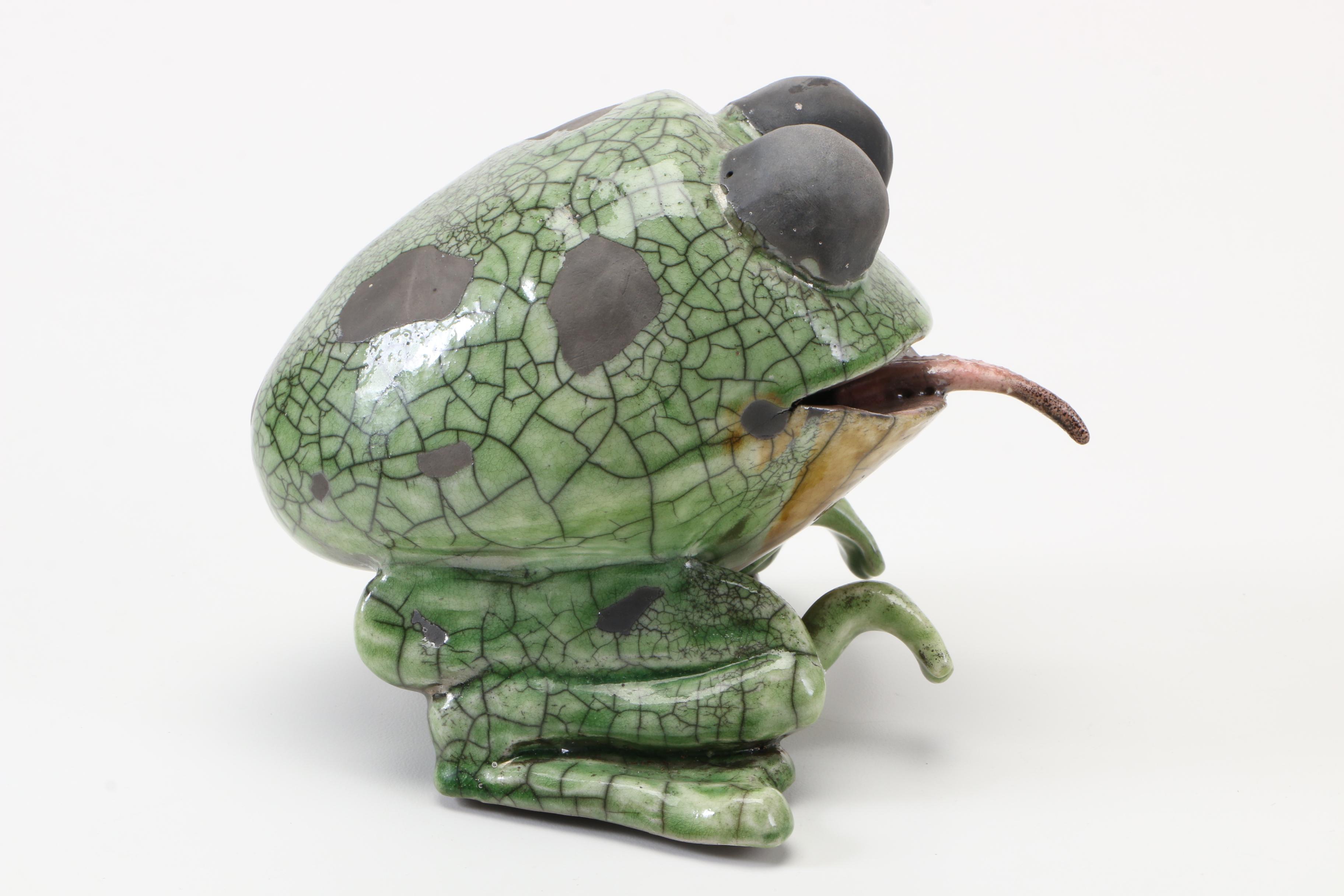 Handbuilt Ceramic Frog Figurine