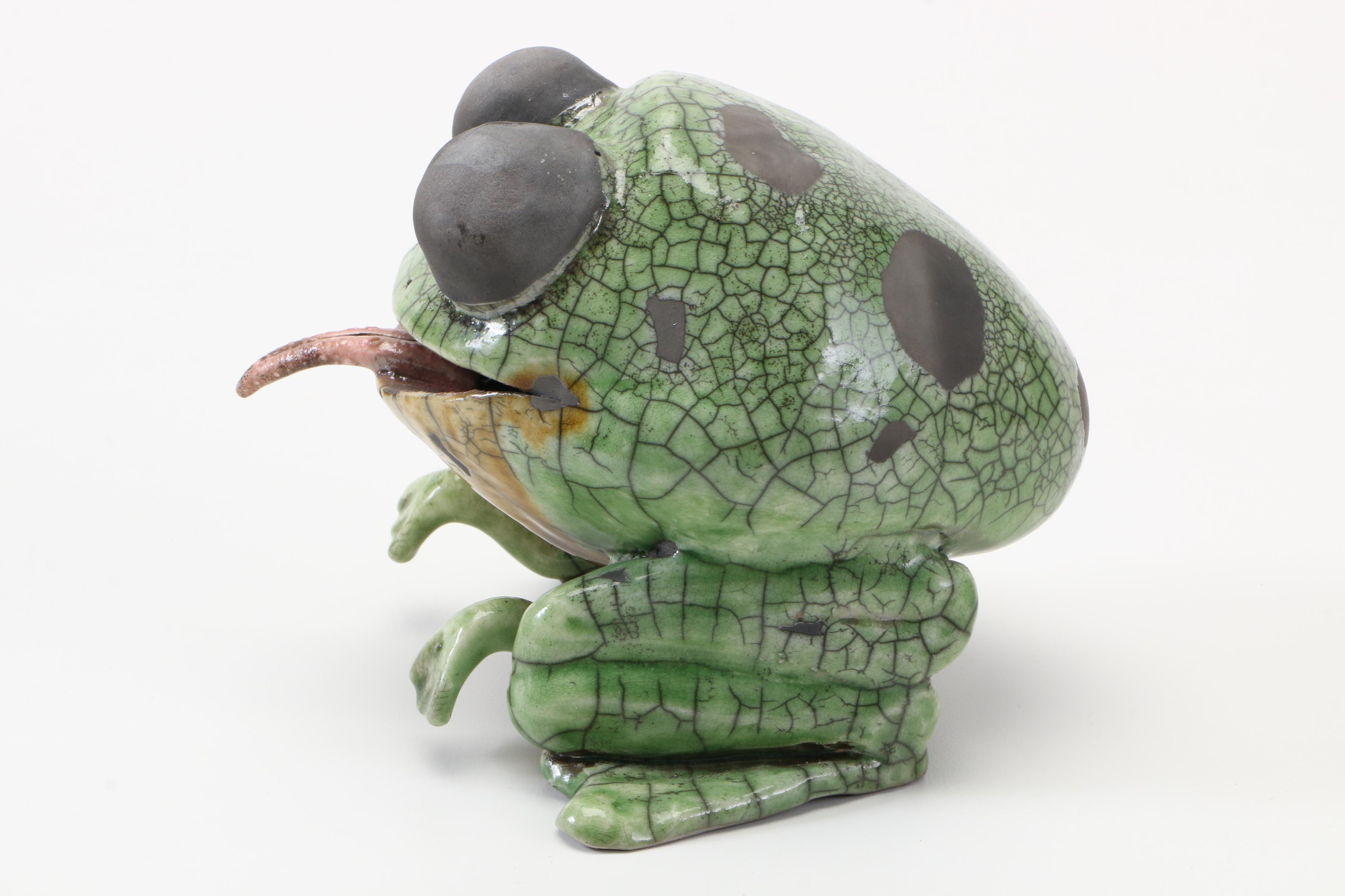 Handbuilt Ceramic Frog Figurine