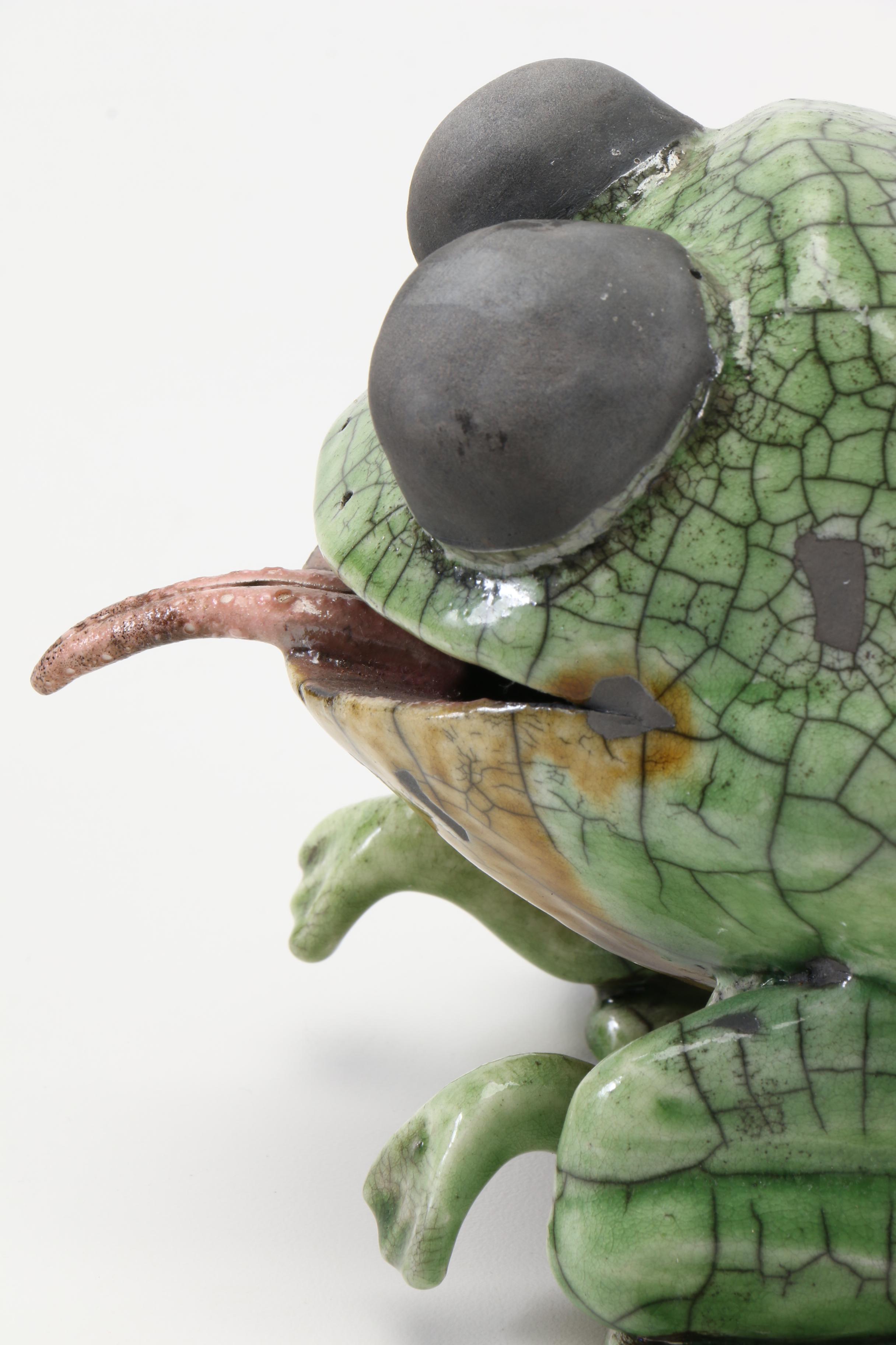 Handbuilt Ceramic Frog Figurine