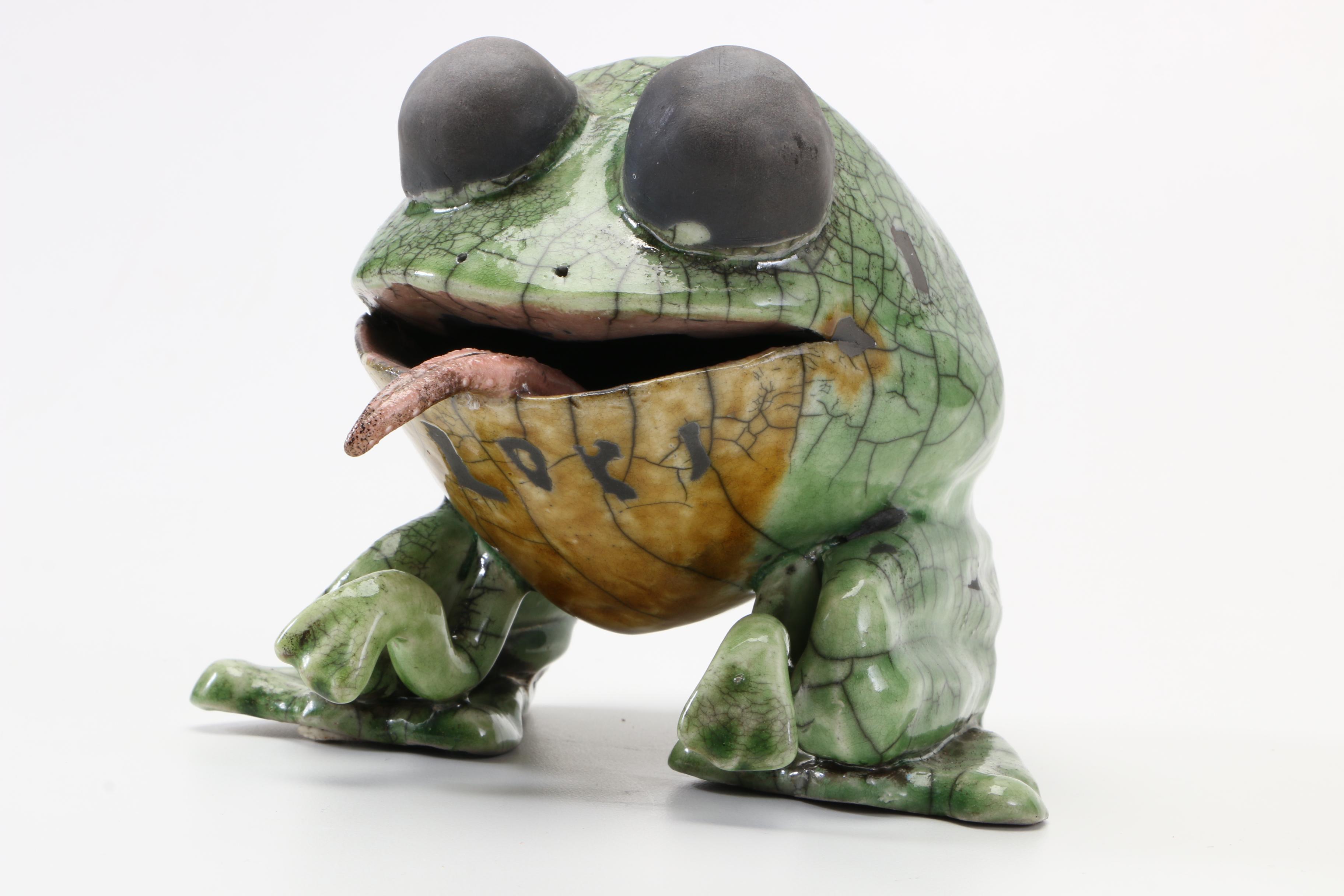 Handbuilt Ceramic Frog Figurine