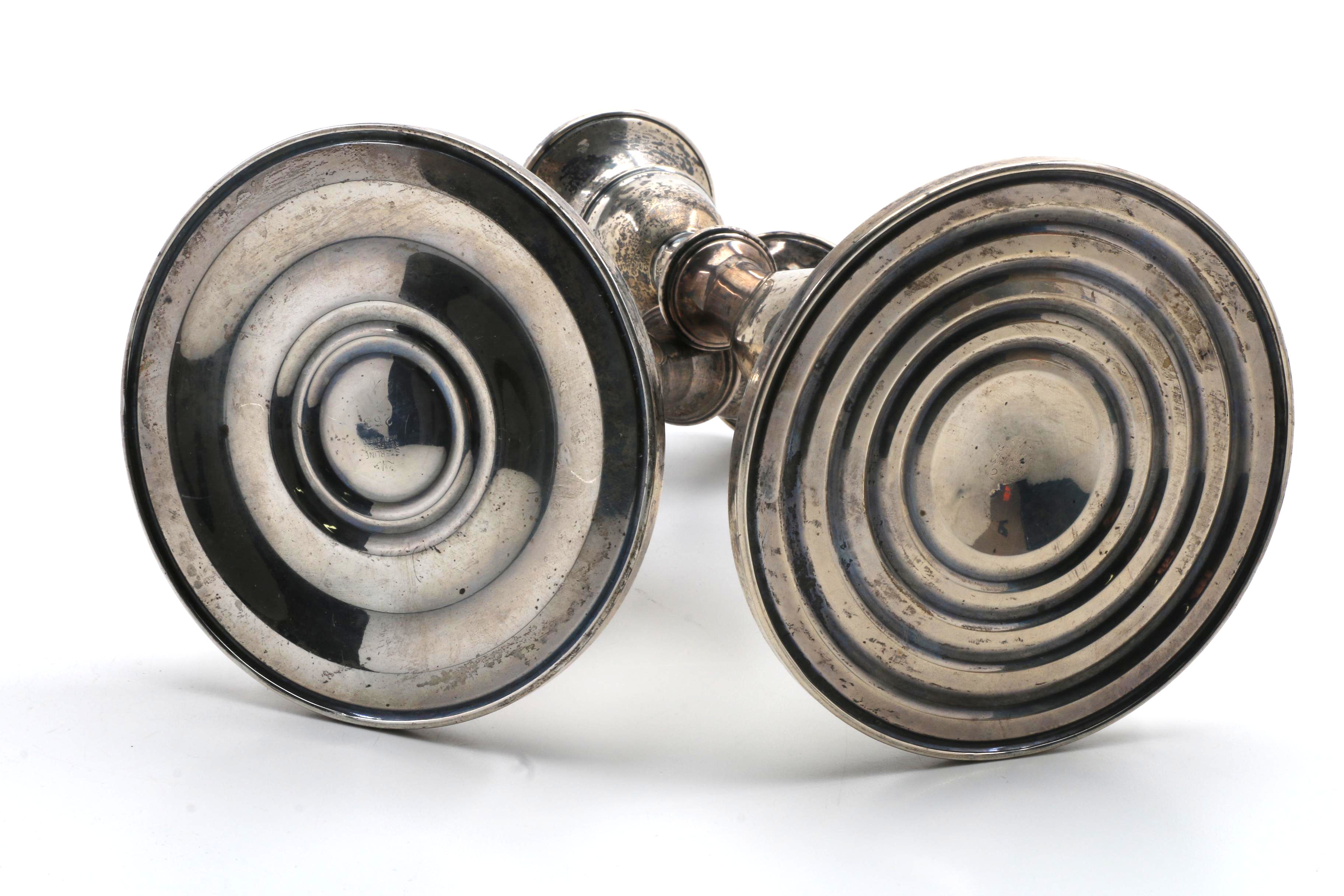 Pair of Vintage Mueck-Carey Co. Weighted Sterling Candlesticks