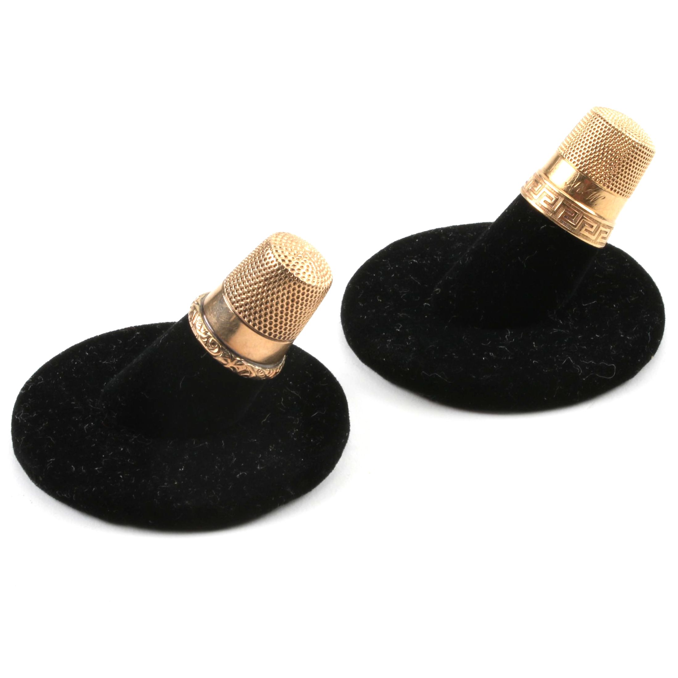 Pair of 14K Yellow Gold Thimbles