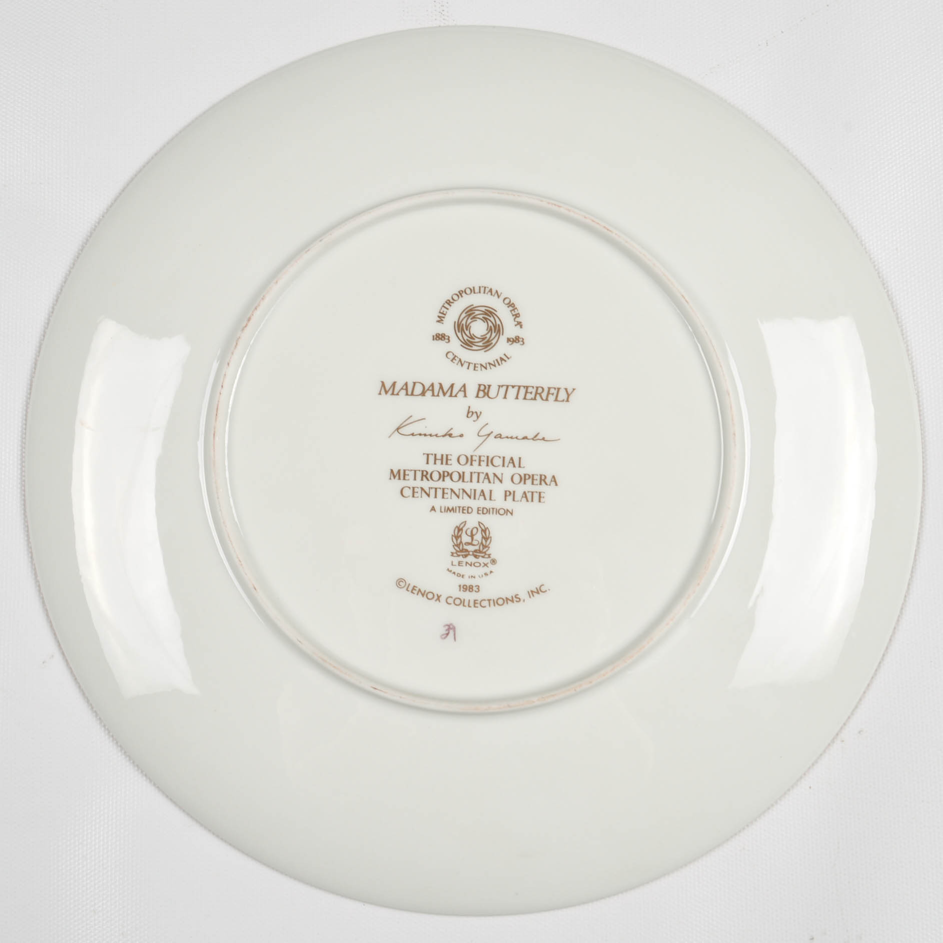 Metropolitan Opera Centennial “Madama Butterfly” Plate By Lenox