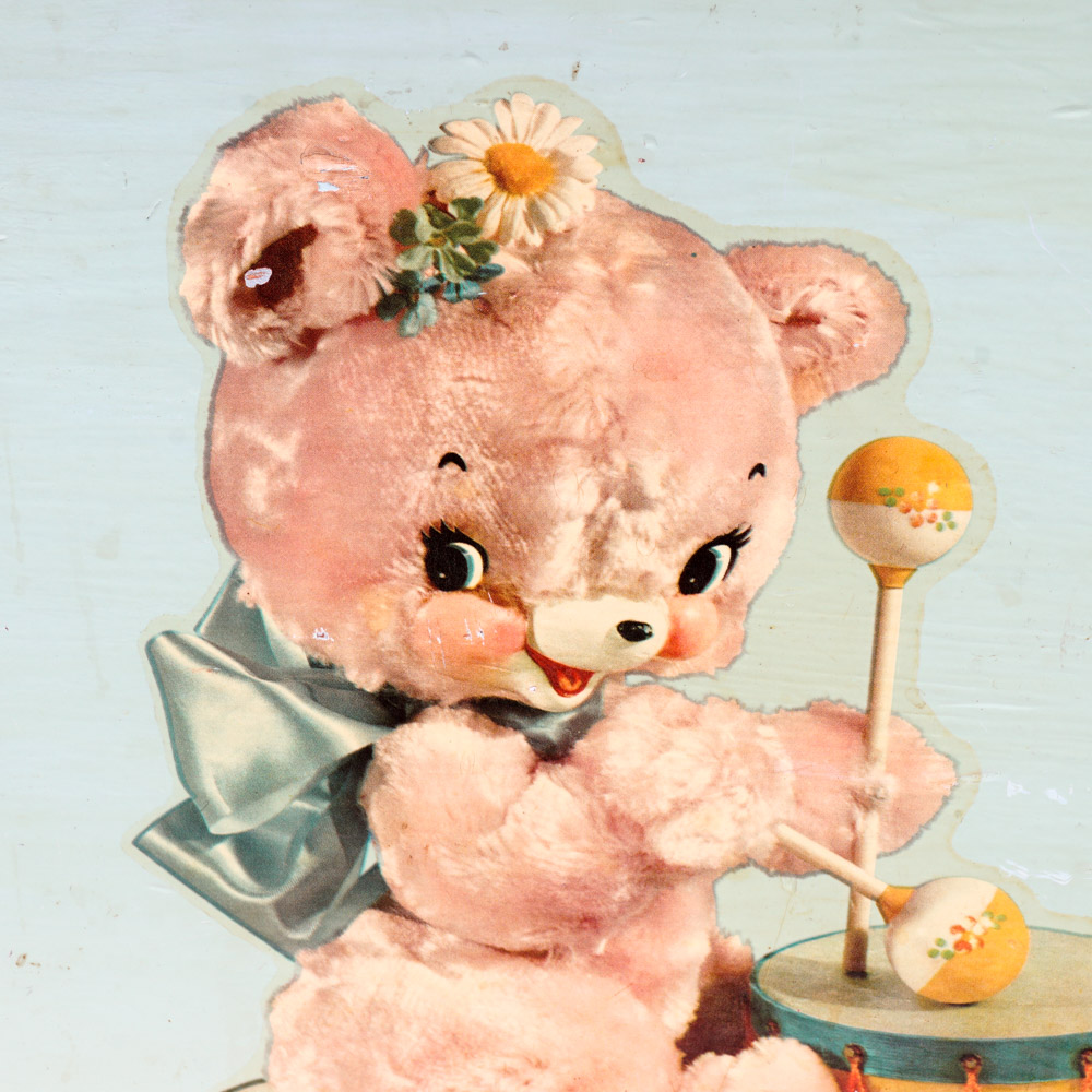 Vintage Painted Wood Toy Box