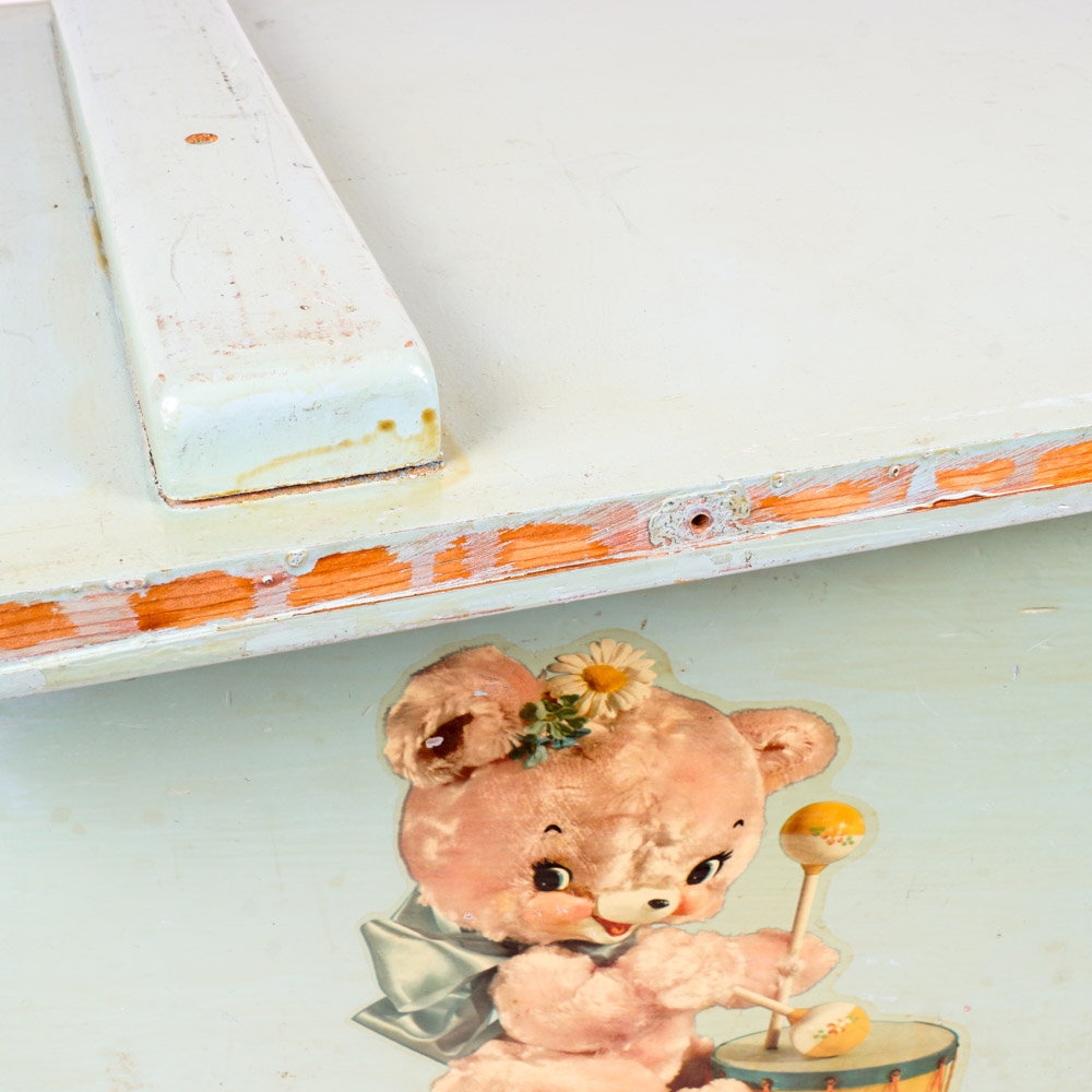 Vintage Painted Wood Toy Box