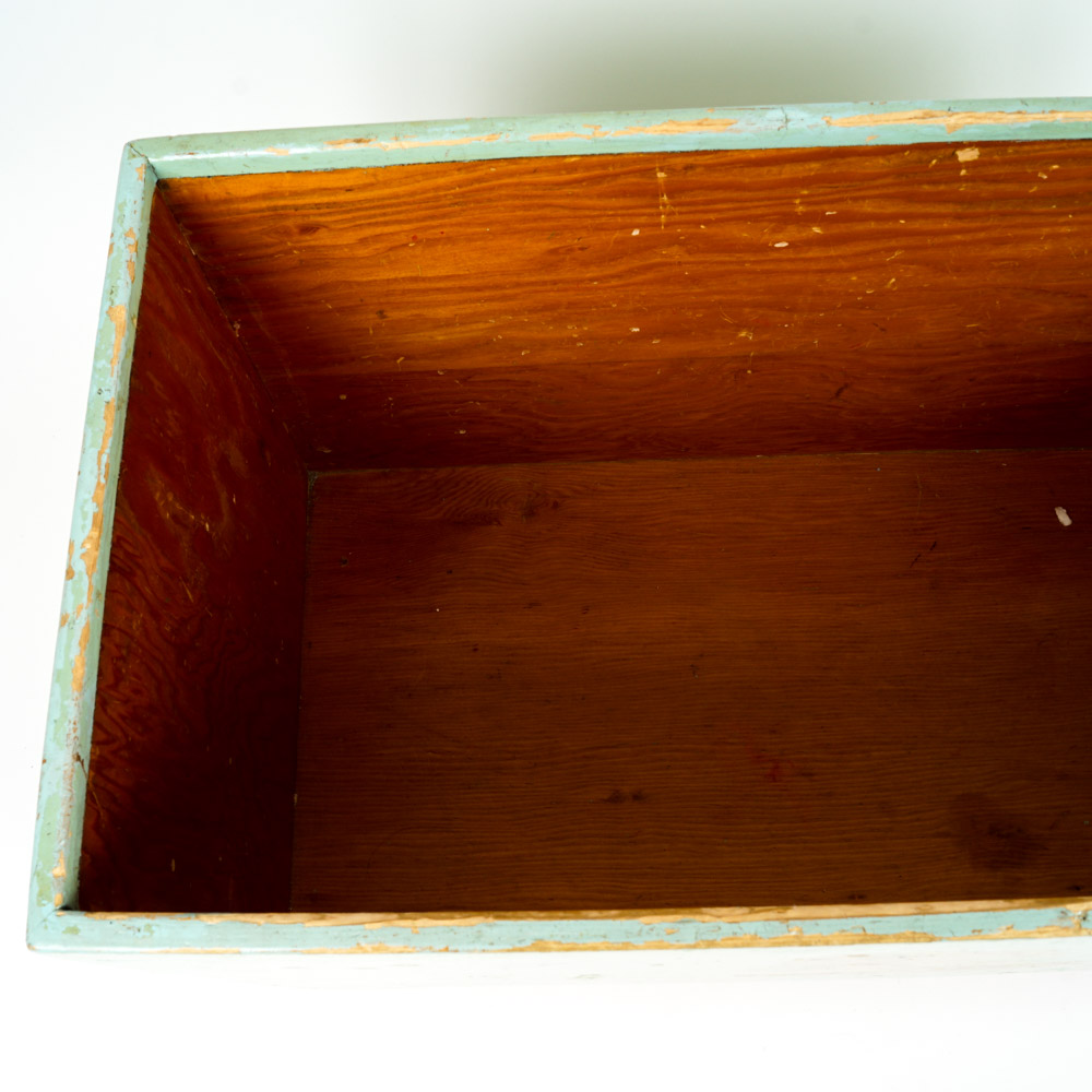 Vintage Painted Wood Toy Box