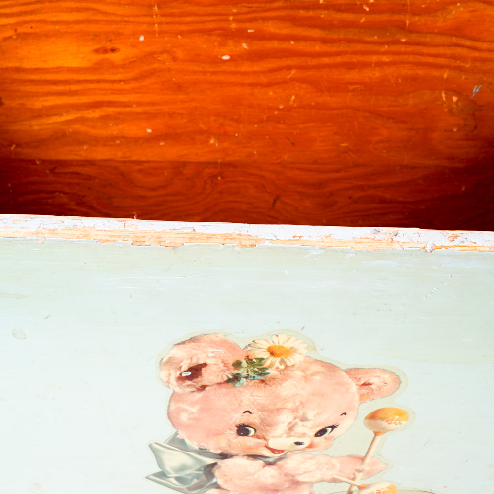 Vintage Painted Wood Toy Box