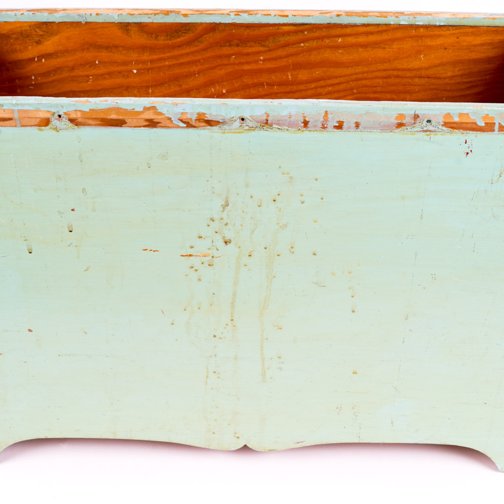 Vintage Painted Wood Toy Box