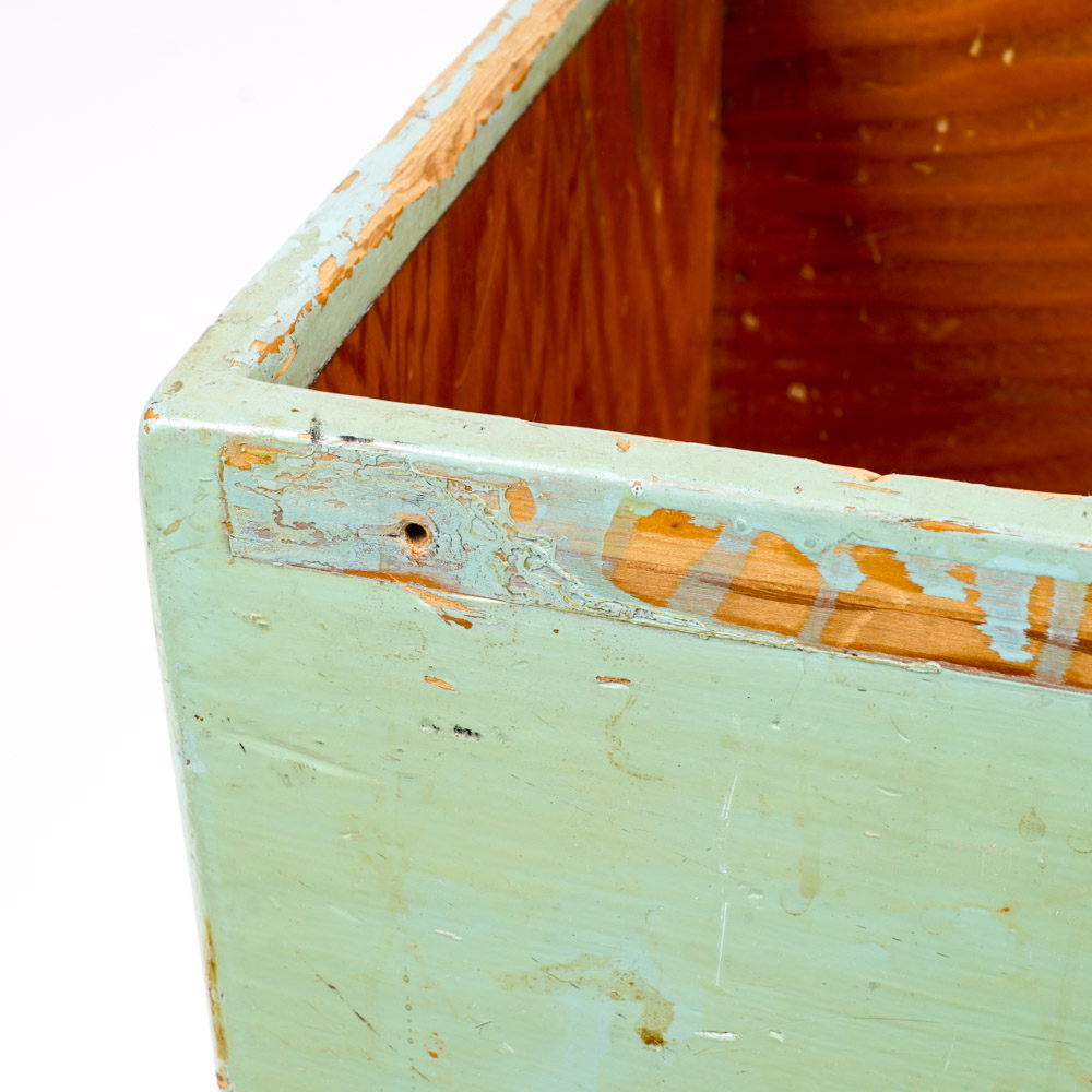 Vintage Painted Wood Toy Box