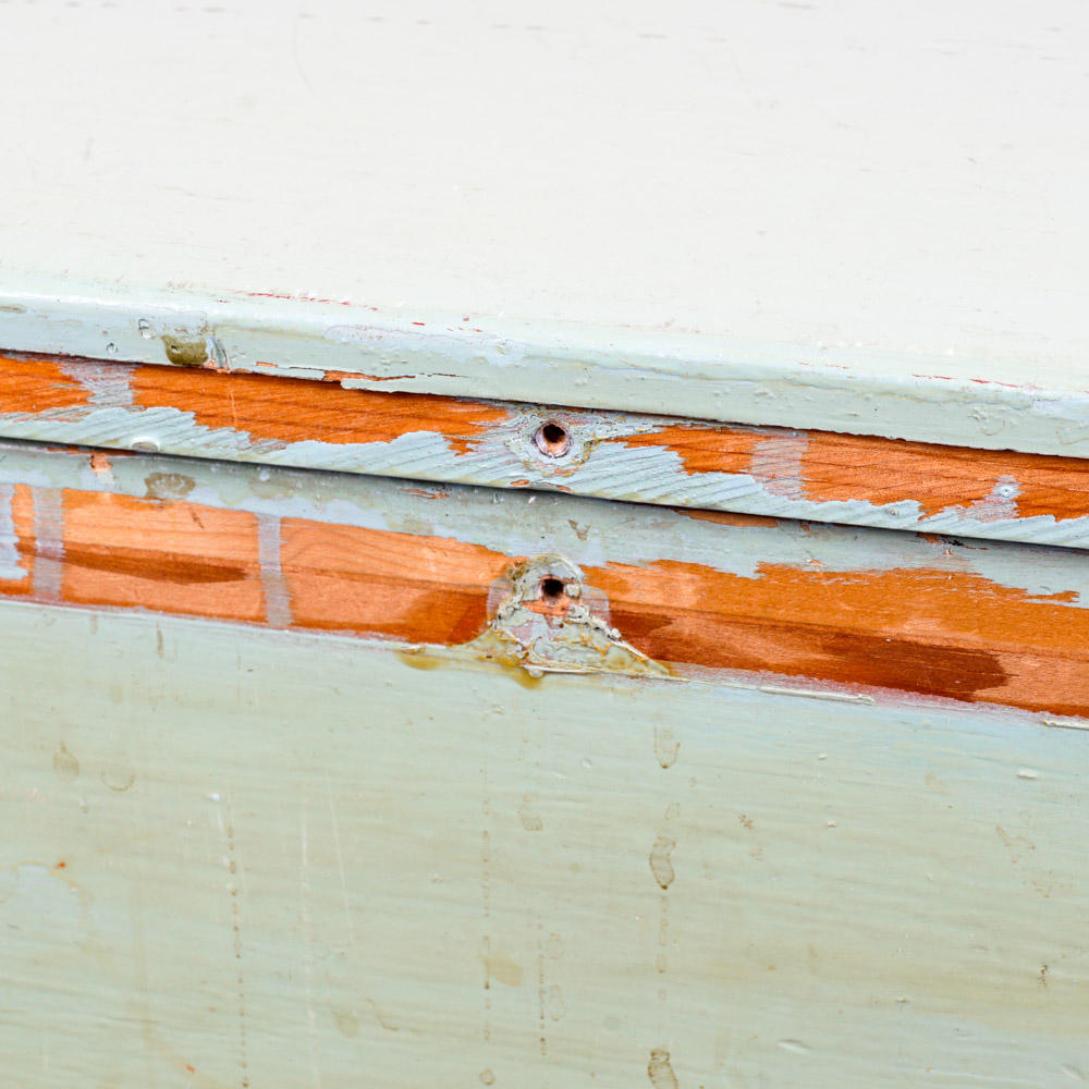 Vintage Painted Wood Toy Box