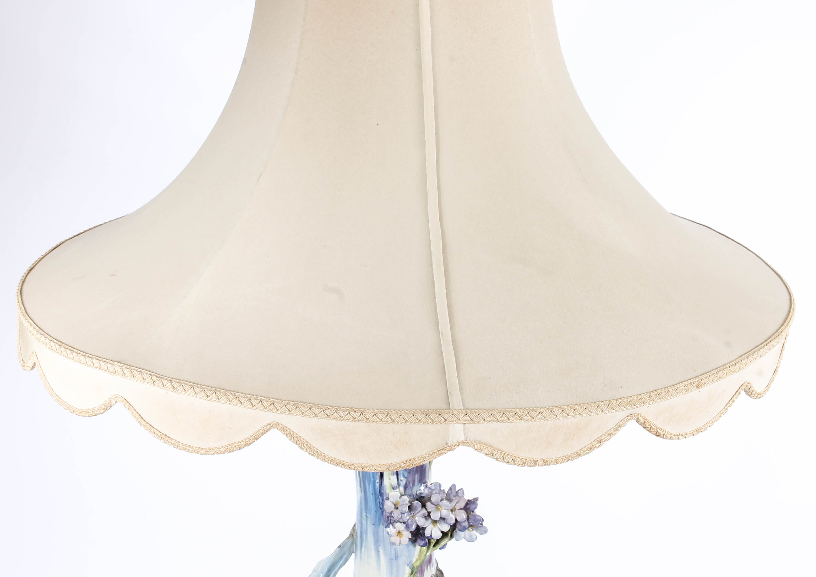 Modern Dresden-Style Hand Painted Ceramic Lamp