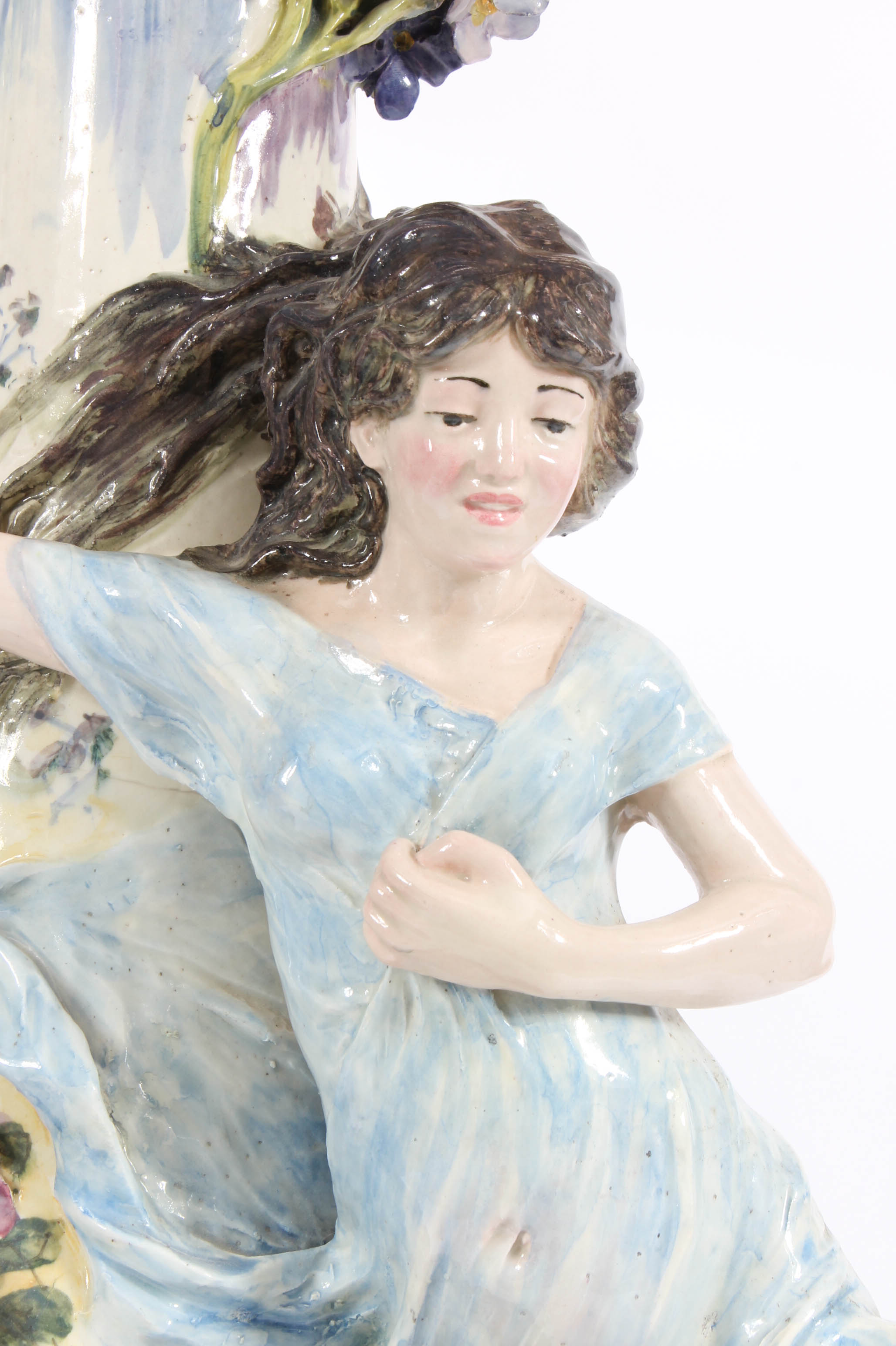 Modern Dresden-Style Hand Painted Ceramic Lamp