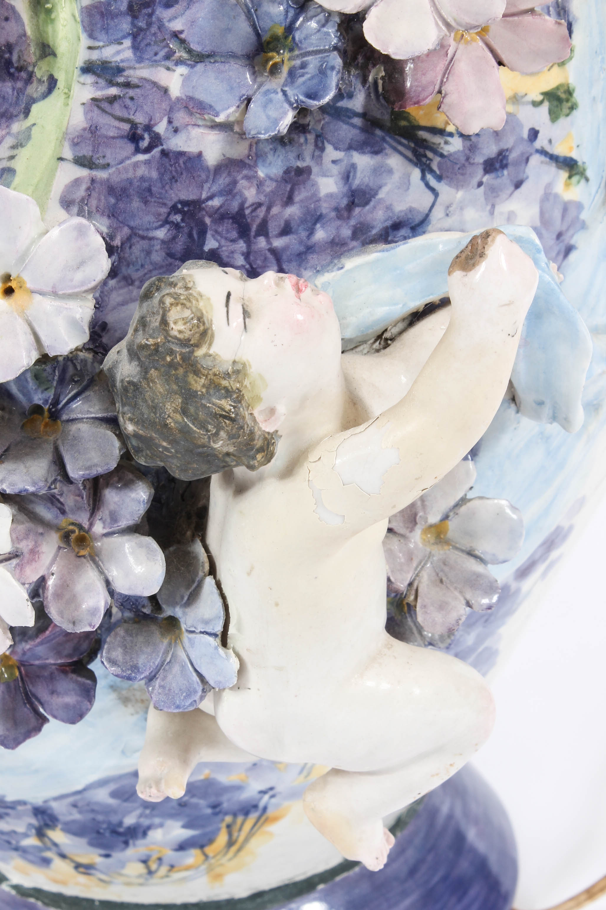 Modern Dresden-Style Hand Painted Ceramic Lamp