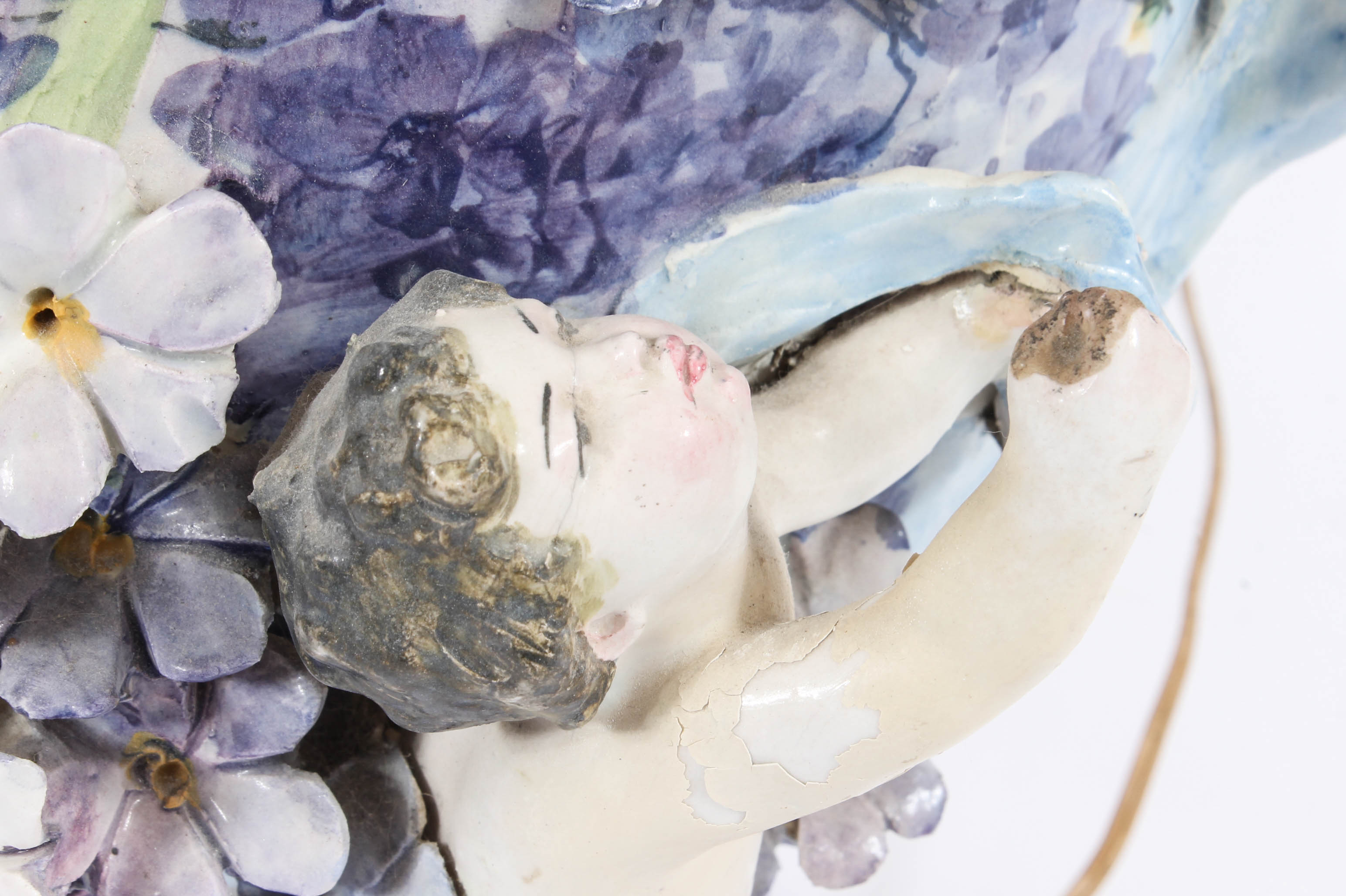 Modern Dresden-Style Hand Painted Ceramic Lamp