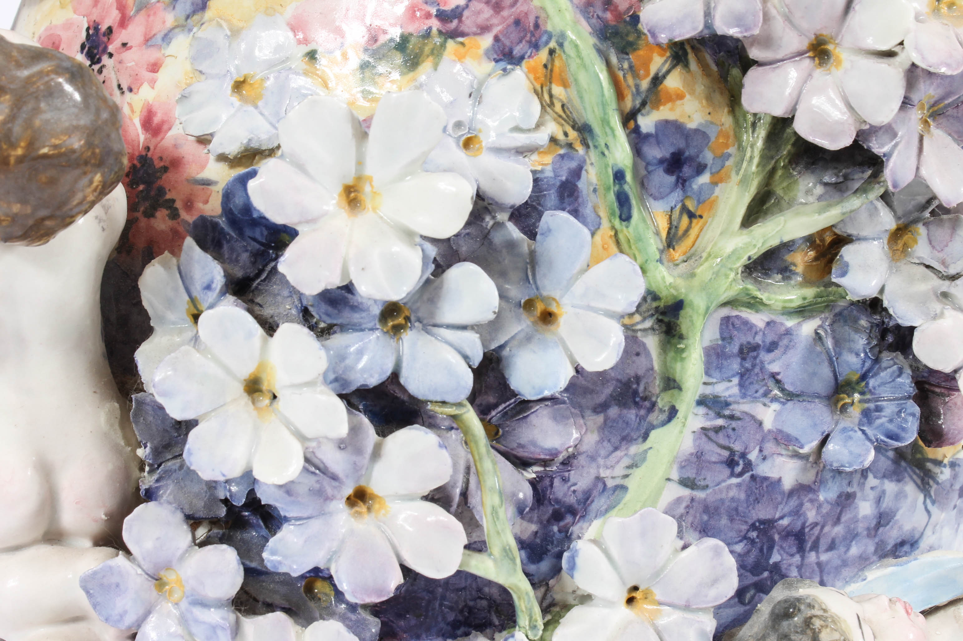 Modern Dresden-Style Hand Painted Ceramic Lamp