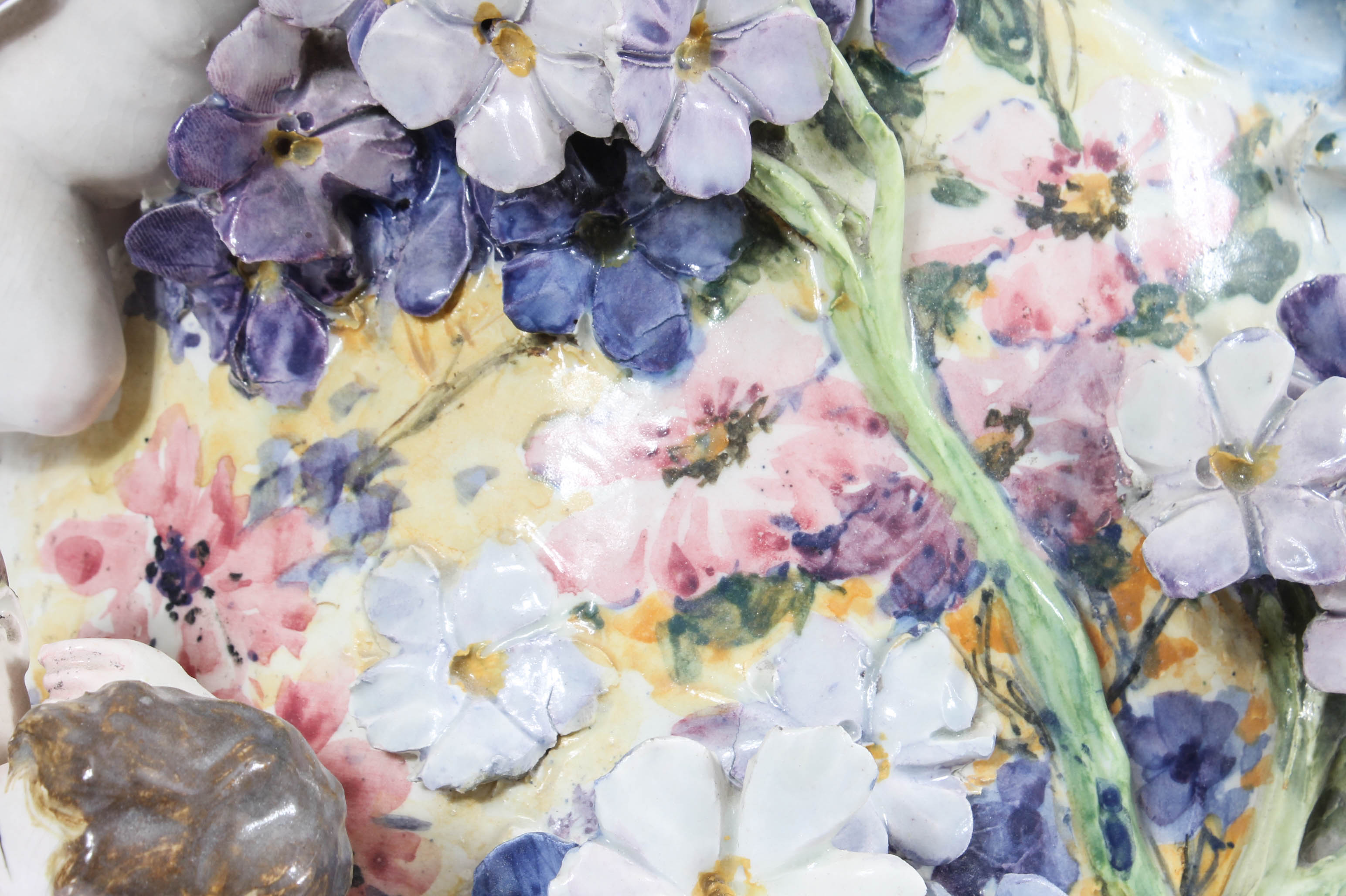 Modern Dresden-Style Hand Painted Ceramic Lamp