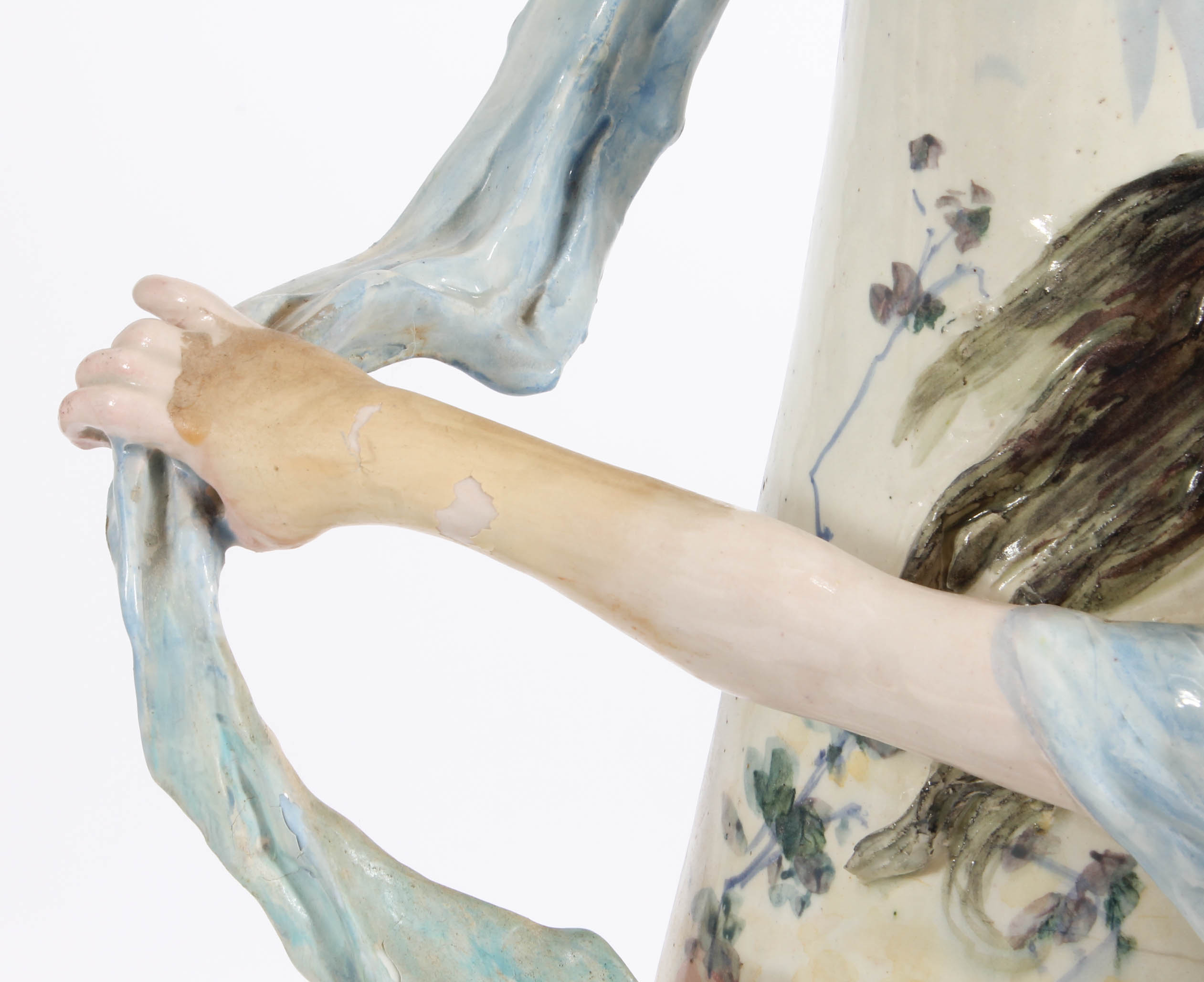 Modern Dresden-Style Hand Painted Ceramic Lamp