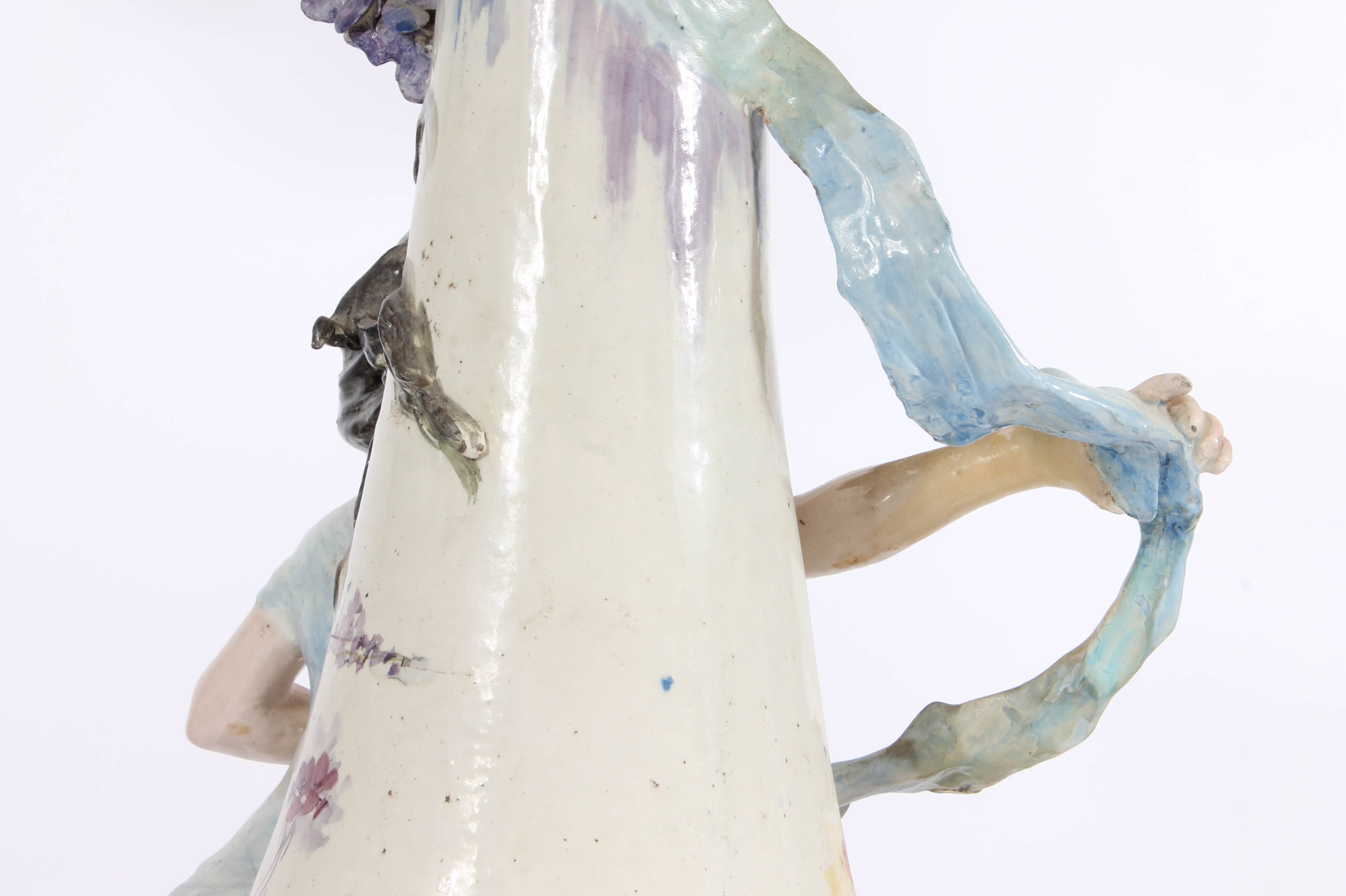 Modern Dresden-Style Hand Painted Ceramic Lamp