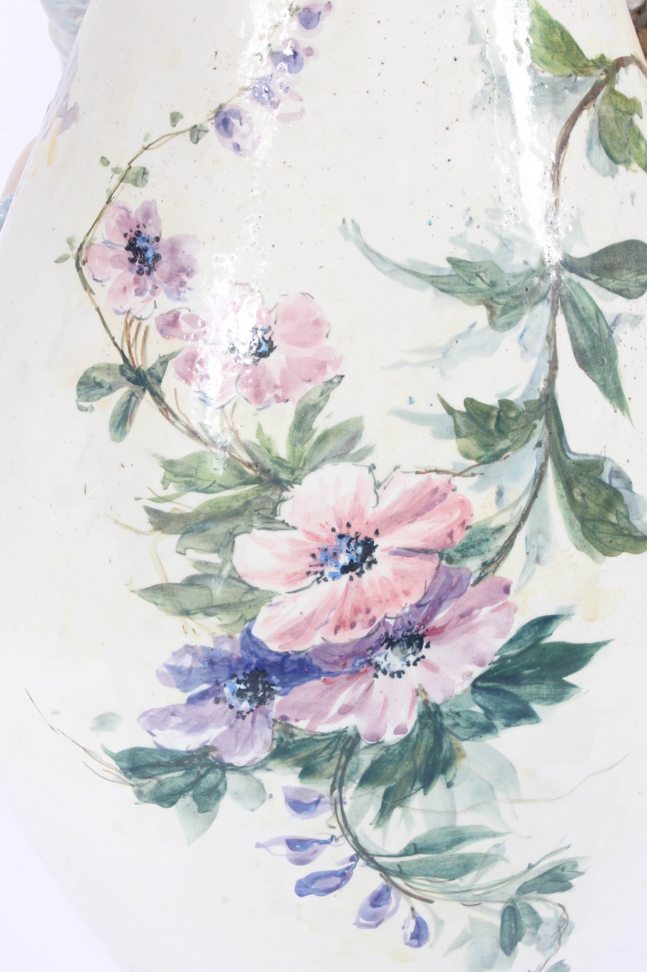 Modern Dresden-Style Hand Painted Ceramic Lamp