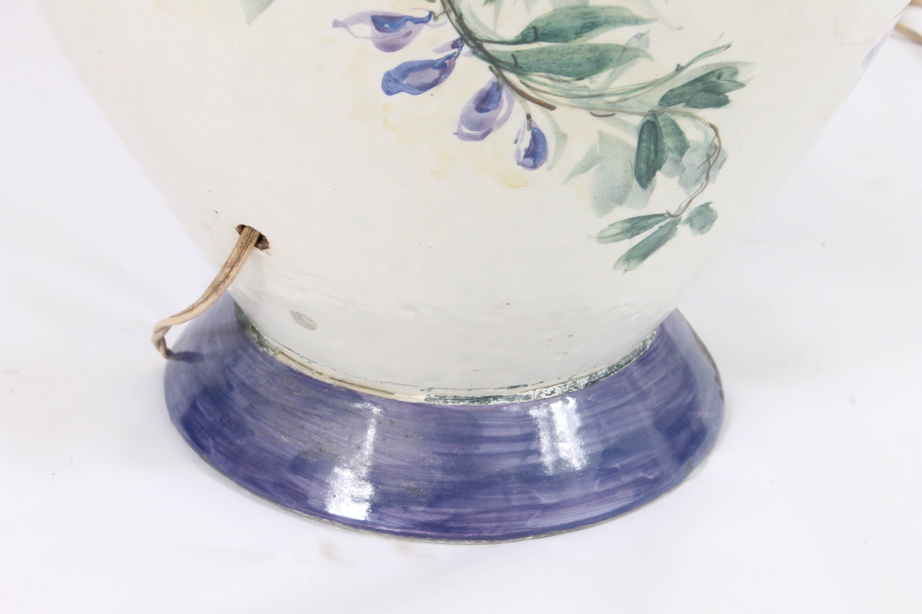 Modern Dresden-Style Hand Painted Ceramic Lamp