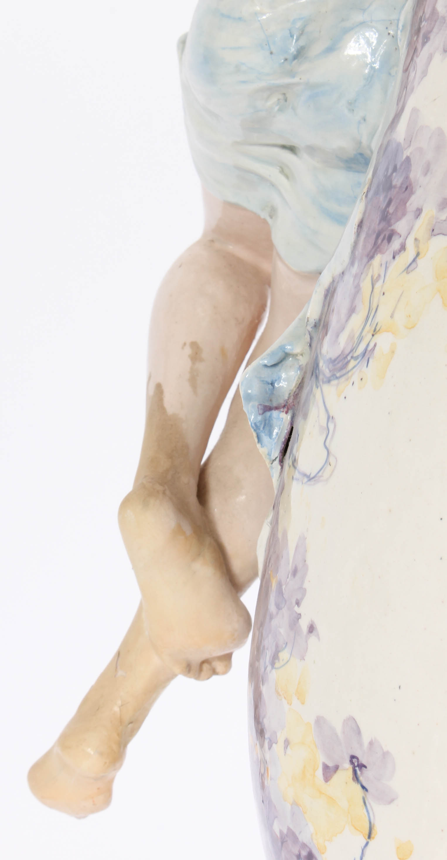 Modern Dresden-Style Hand Painted Ceramic Lamp