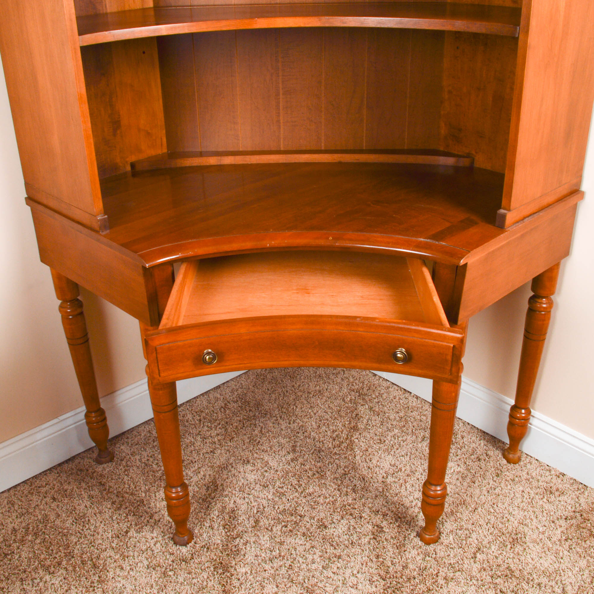 Heywood-Wakefield Corner Cabinet With Matching Chair